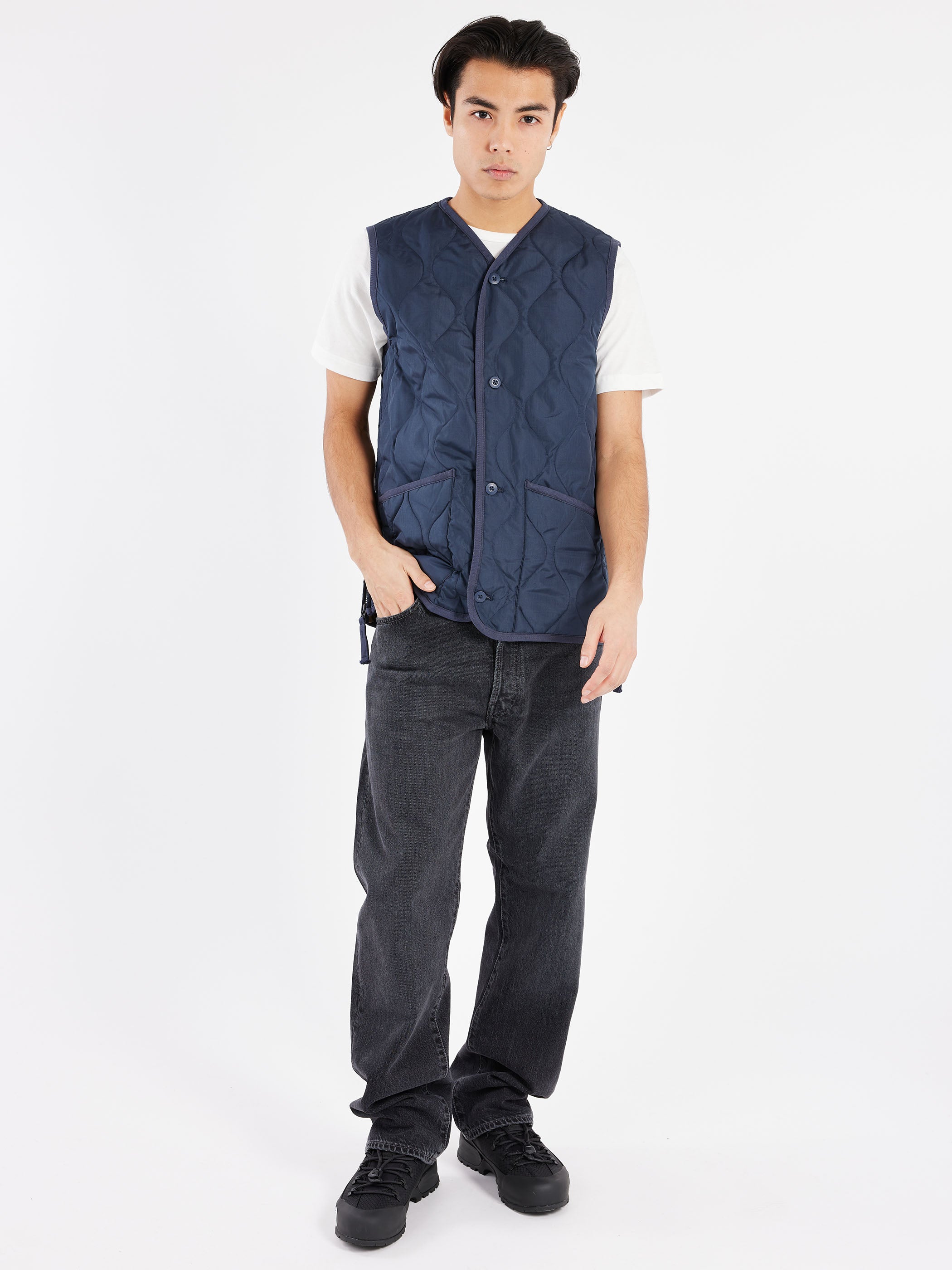 Military V-Neck Button Down Vest