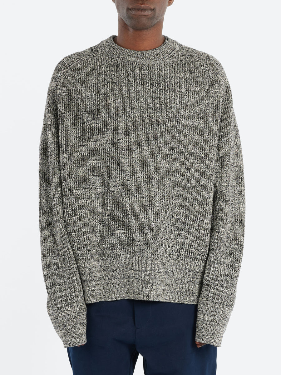 トップス STUDIO NICHOLSON NIMBUS KNIT BISCUIT nimbus / 5GG merino cotton oversized crew neck (biscuit