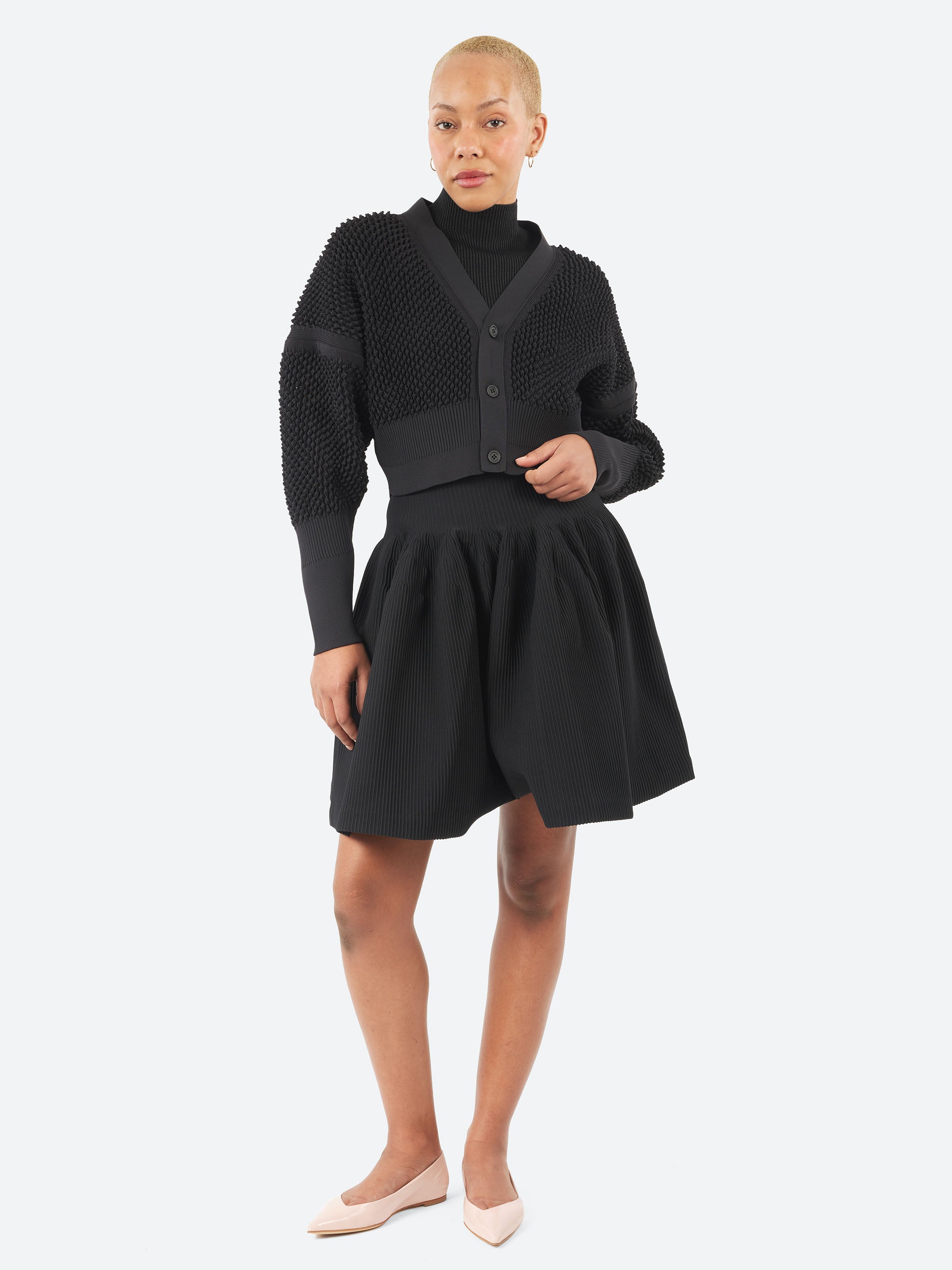 Lattice Cropped Cardigan