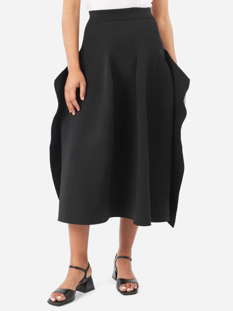 CFCL POTTERY SKIRT BLACK 黒 POTTERY LUCENT GLITTER SLEEVELESS BUST FLARE DRESS