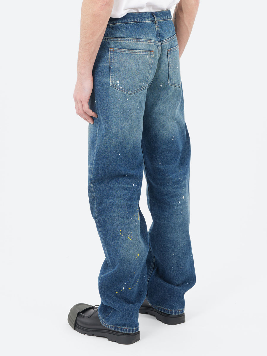 パンツ 99AW A.P.C. Indigo Wide Straight Denim A.P.C. - Relaxed H Jean in Washed Indigo – gravitypope