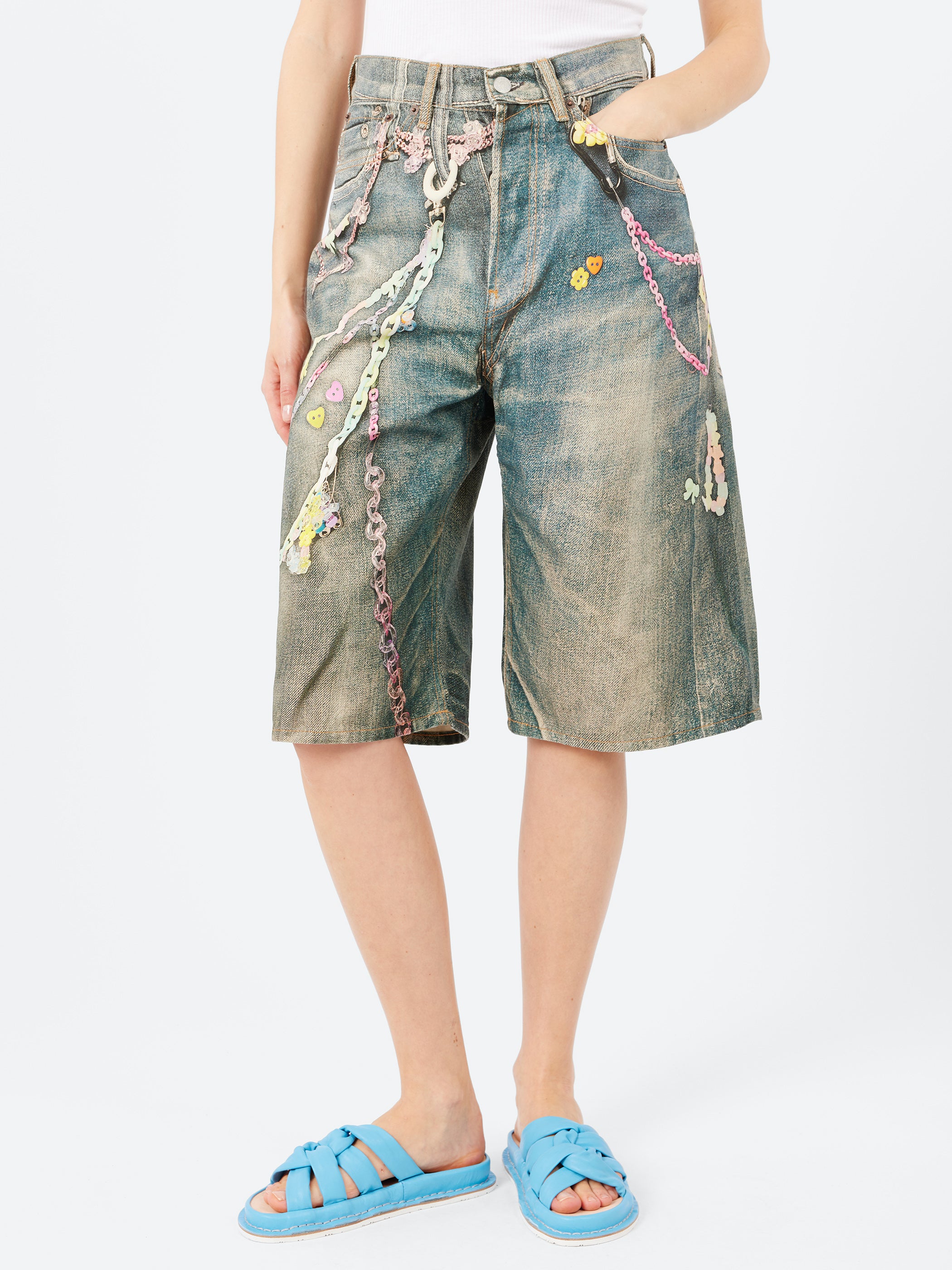 Loose Fit Denim Shorts