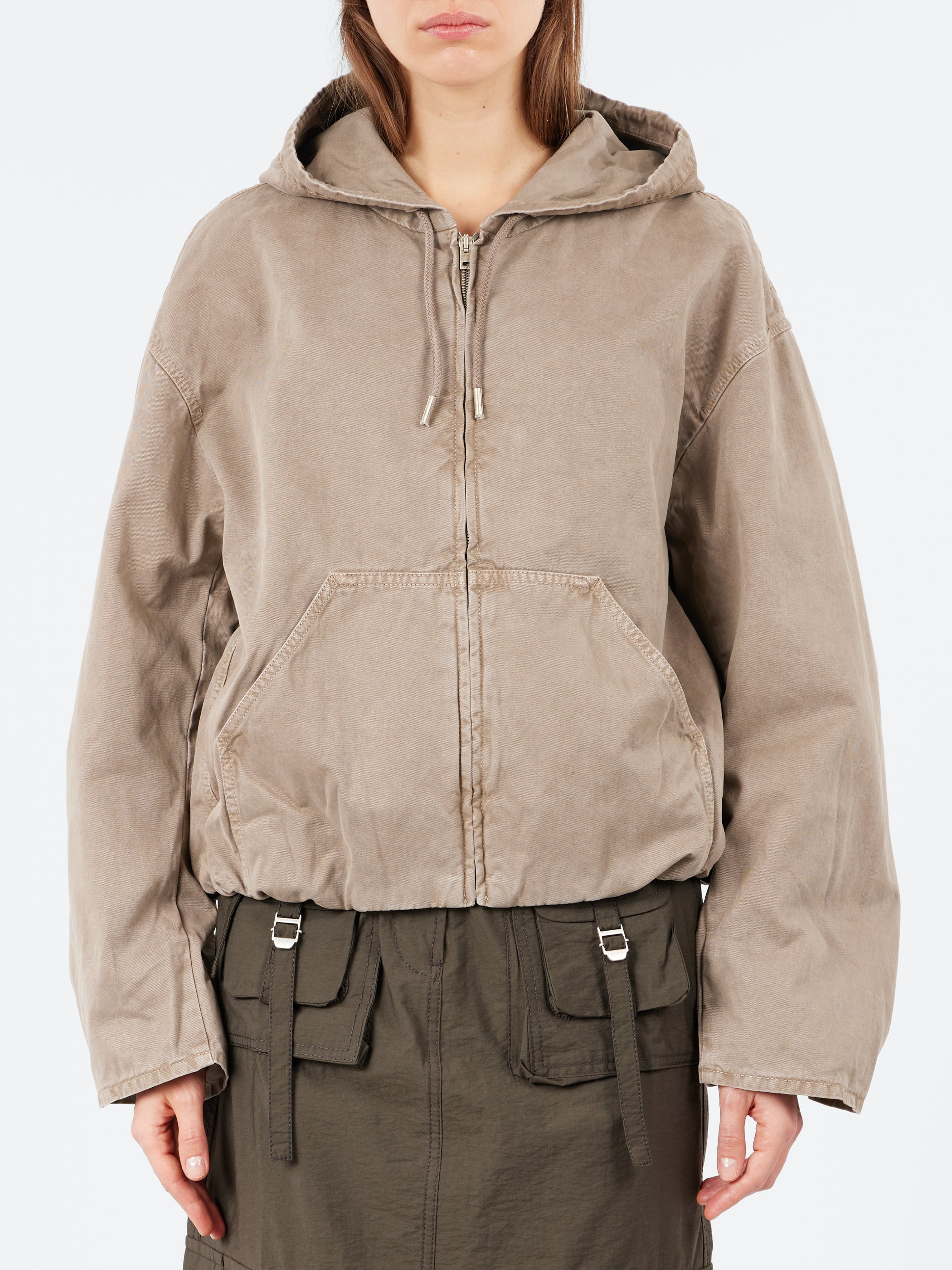 Drawstring Zip-Up Hoodie