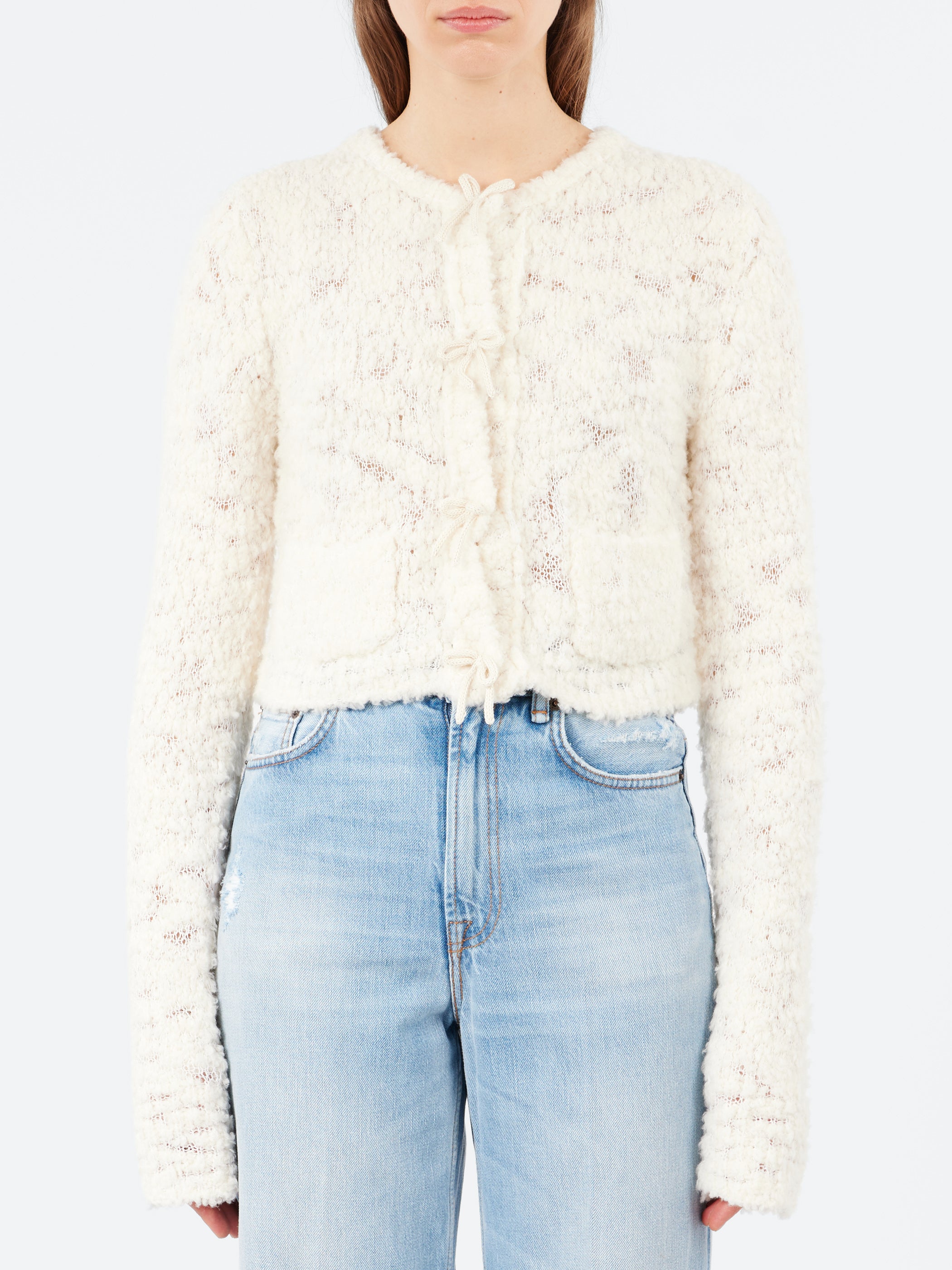 Bow Wool Cardigan