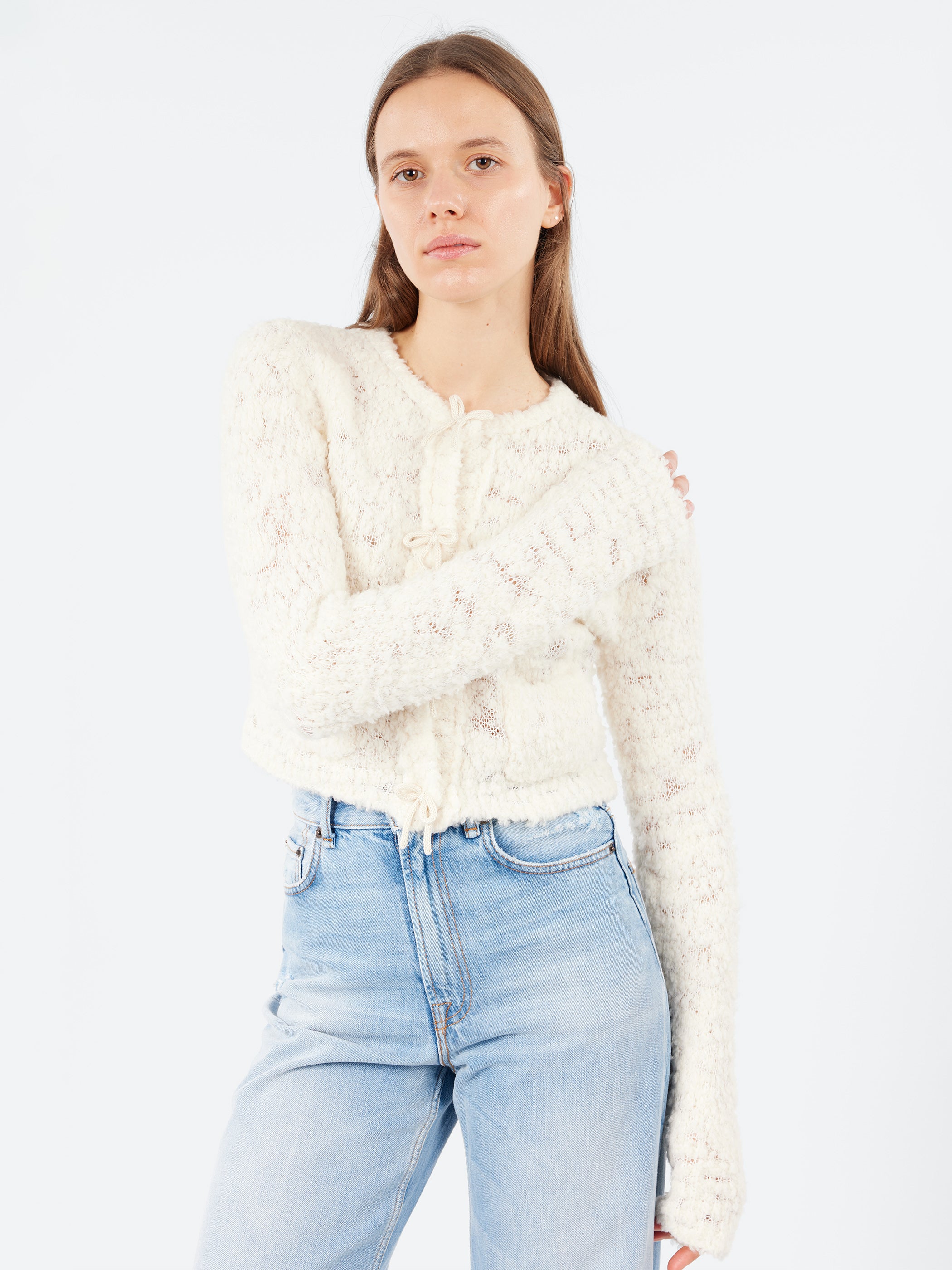 Bow Wool Cardigan