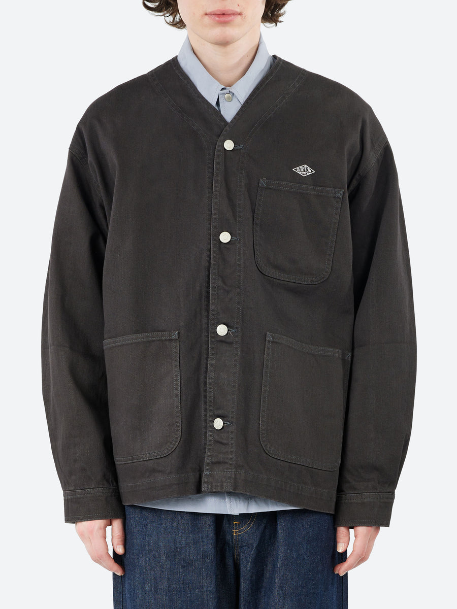 ジャケット・アウター DANTON COLLARLESS JACKET M DANTON MEN'S FLEECE COLLARLESS JACKET