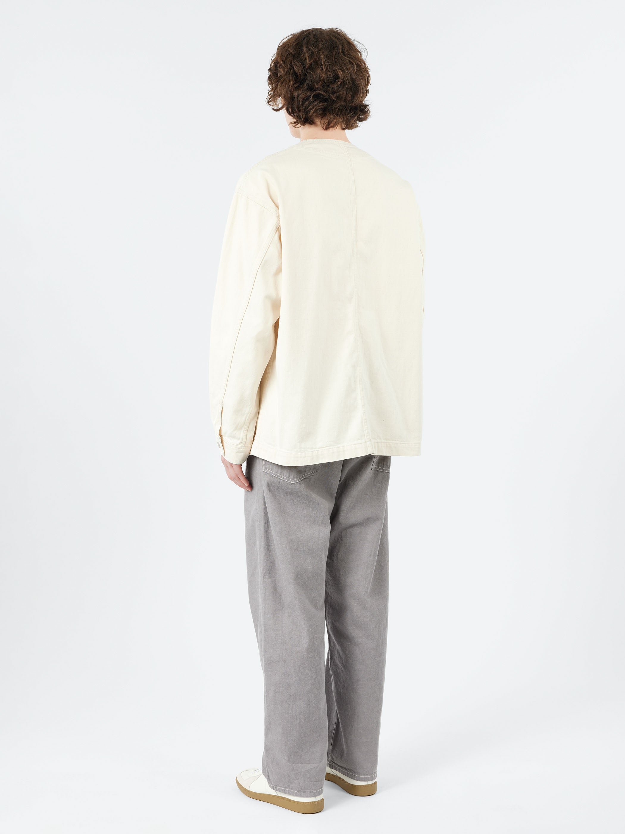 Cotton Drill Collarless Jacket
