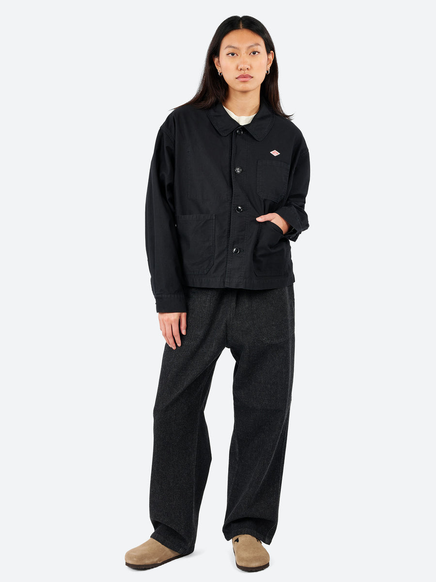 Danton - Women's Moleskin Wide Coverall Jacket in Black – gravitypope