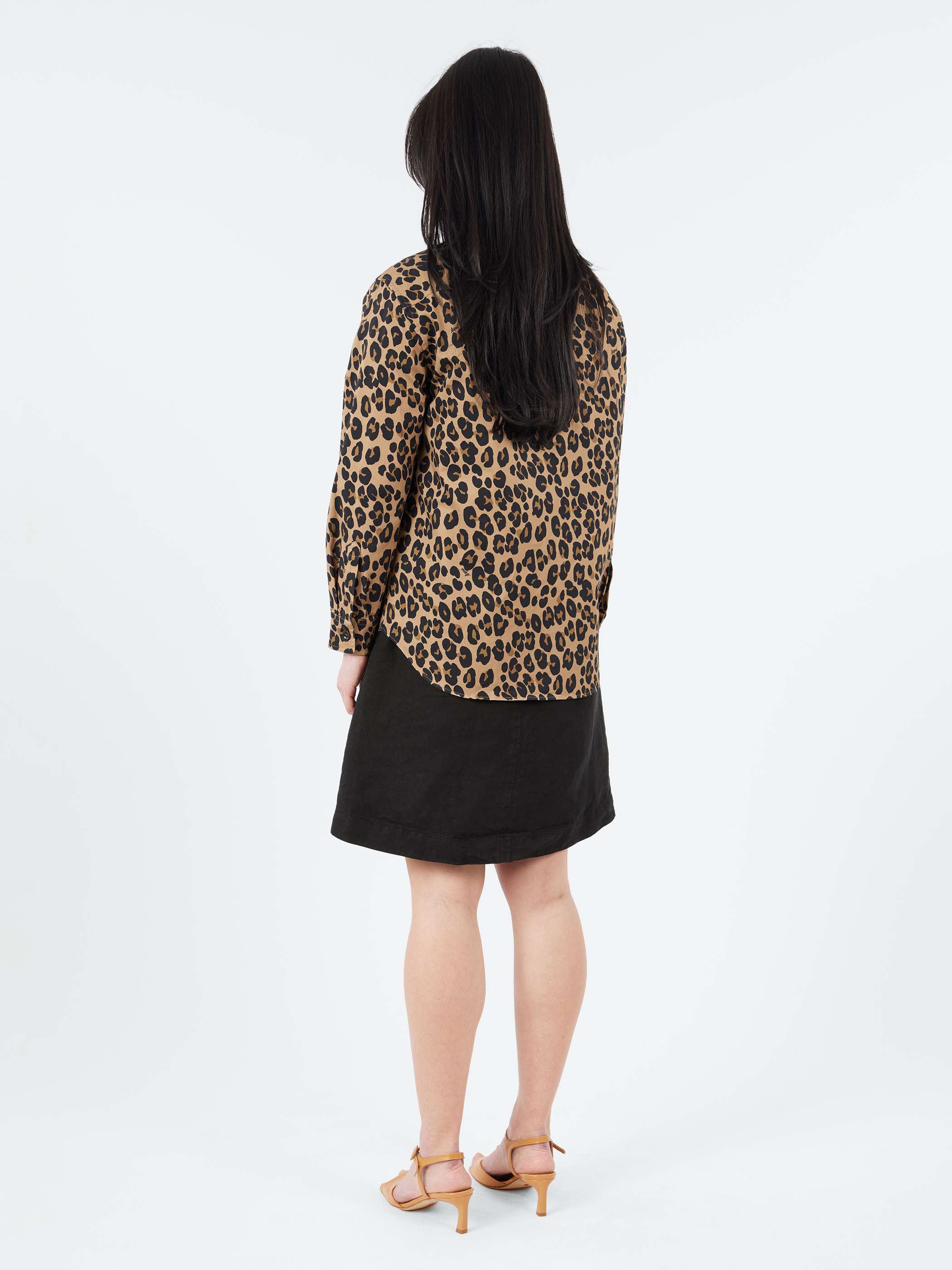 Cotton Shirt with Leopard Print