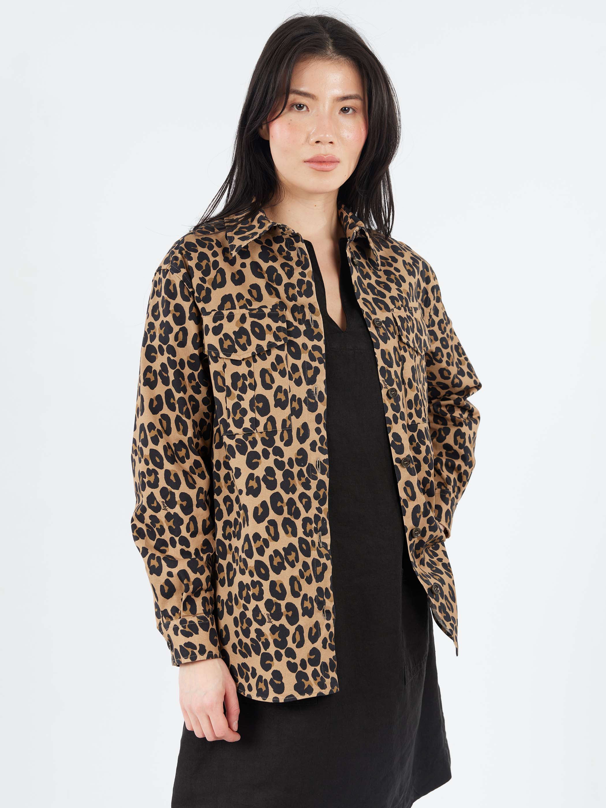 Cotton Shirt with Leopard Print