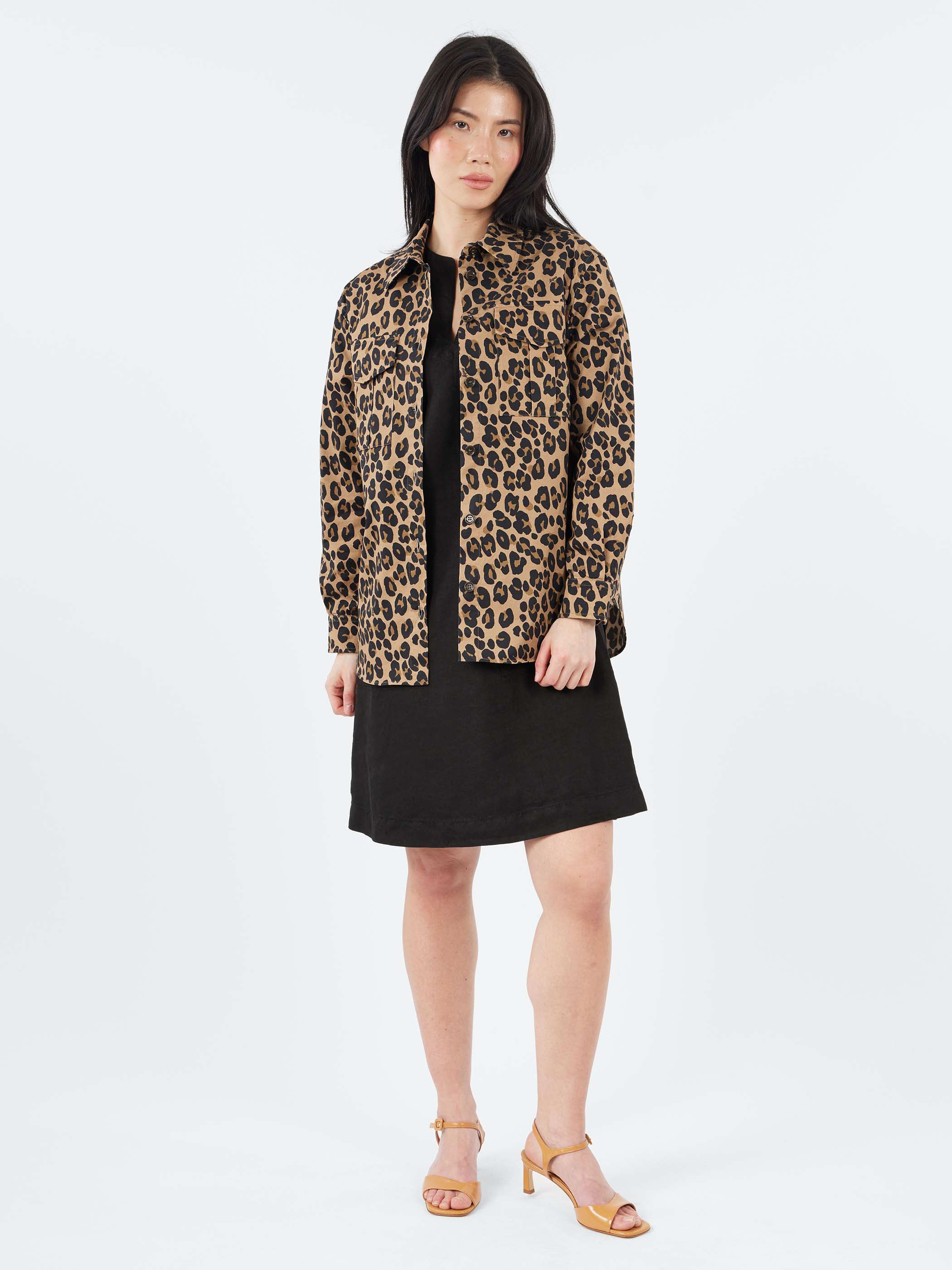 Cotton Shirt with Leopard Print