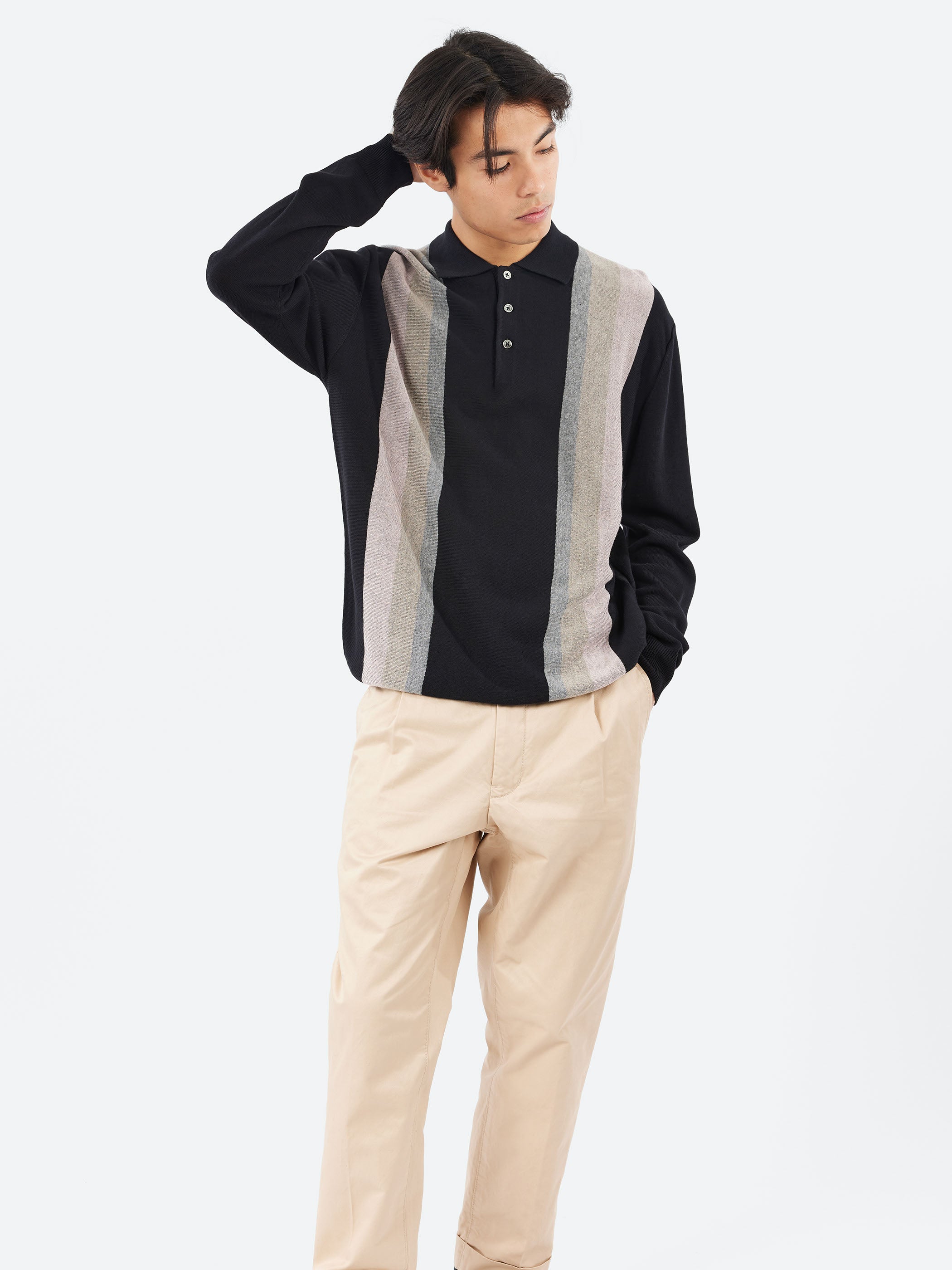 Stripe Knit Polo