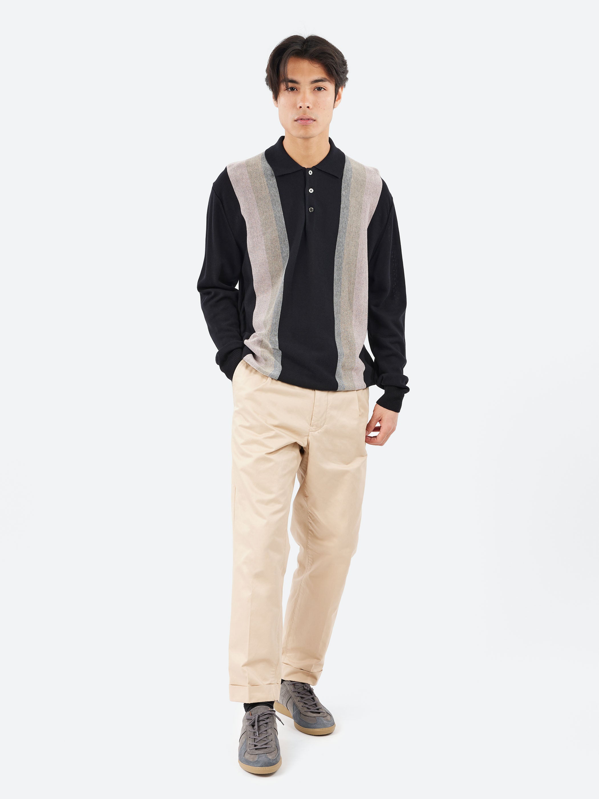 Stripe Knit Polo