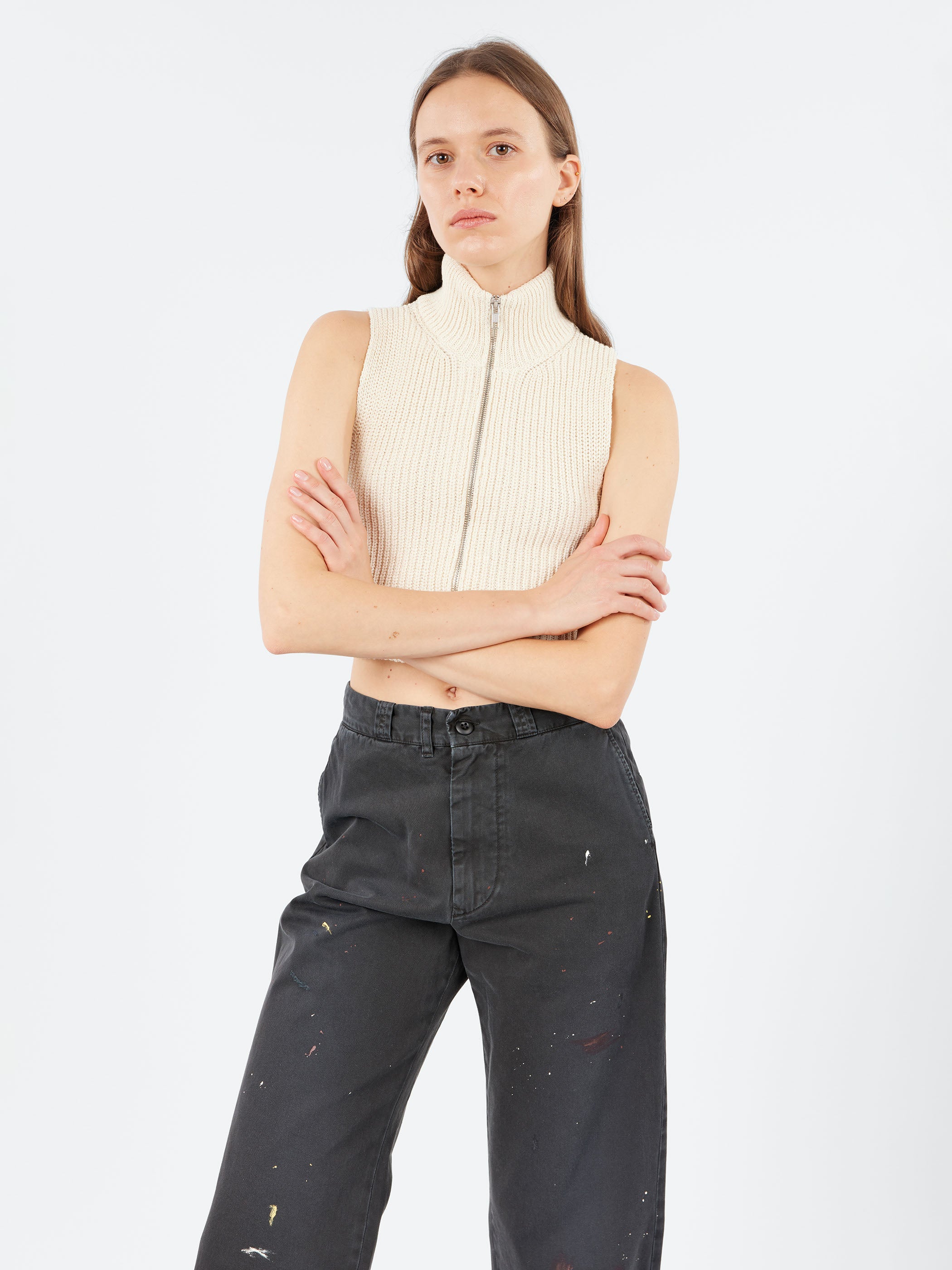 Knit Zip Up Vest