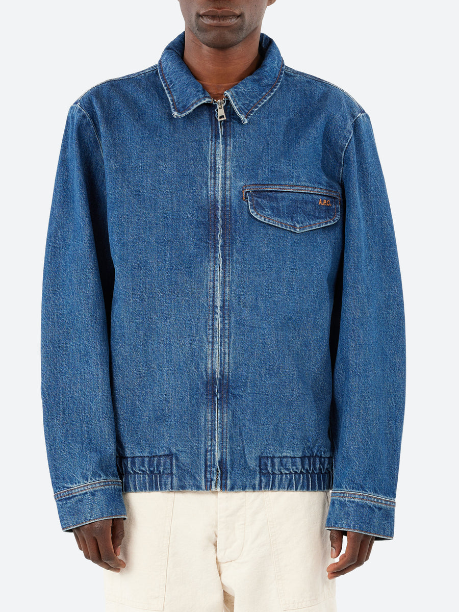 A.P.C. - Fabrizio Zippe Jacket in Washed Indigo – gravitypope