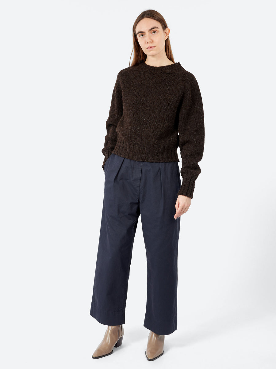 Margaret Howell - MHL. Chunky Seamless Crew Neck in Dark Brown