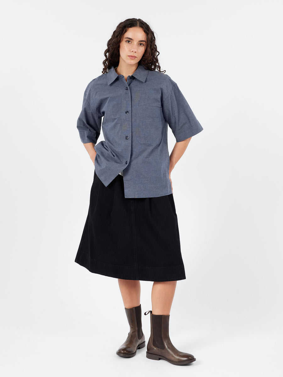 Margaret Howell - MHL Double Pleat Skirt in Black – gravitypope