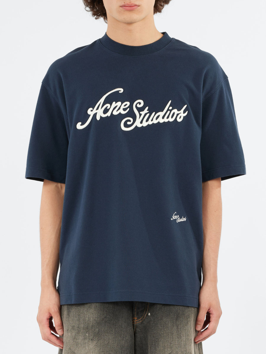 (Re) 04 Limited Sazabys Re-Shirt ストーンブルー Acne Studios - Exford U Pique Tourist Logo T-Shirt in Deep Blue