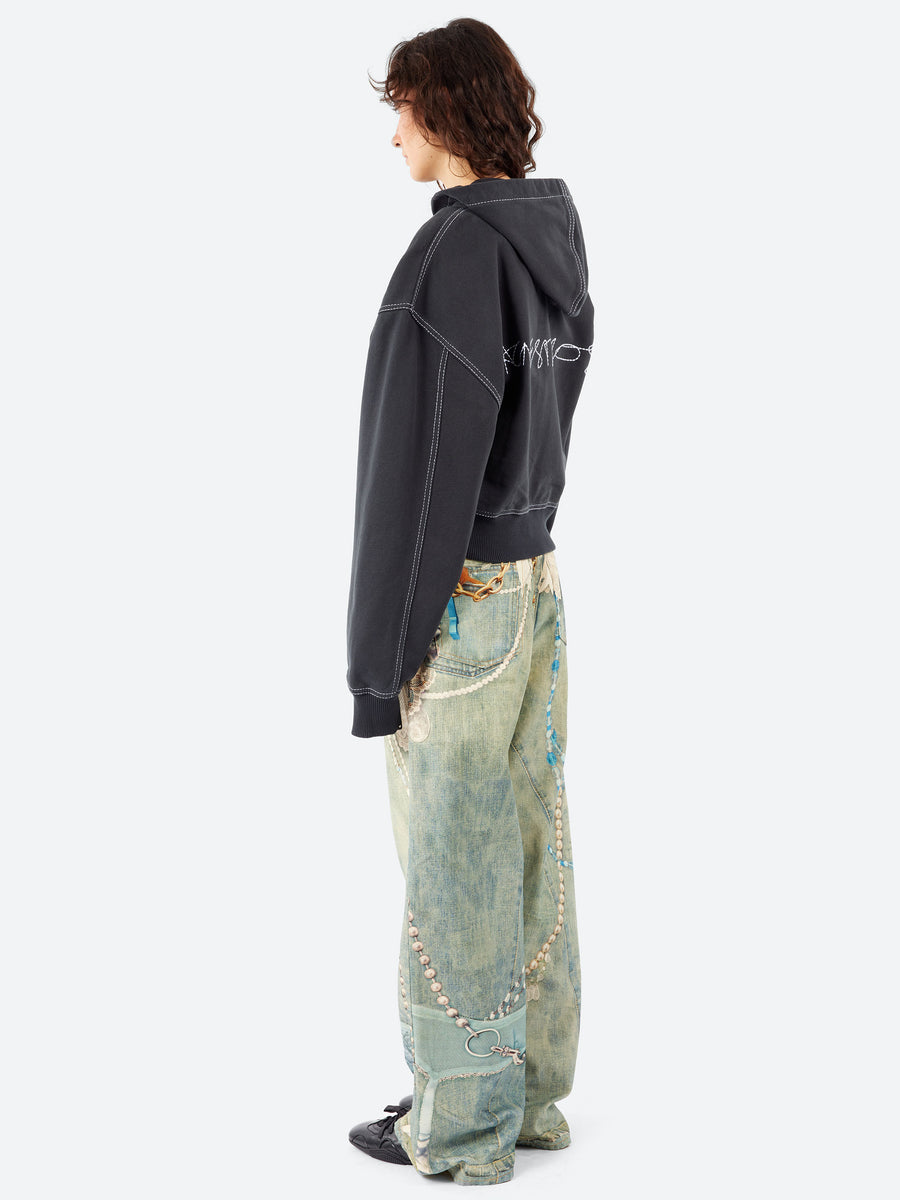Acne Studios - Foscar Zip Autograph Logo Hooded Zip-Up Sweater in