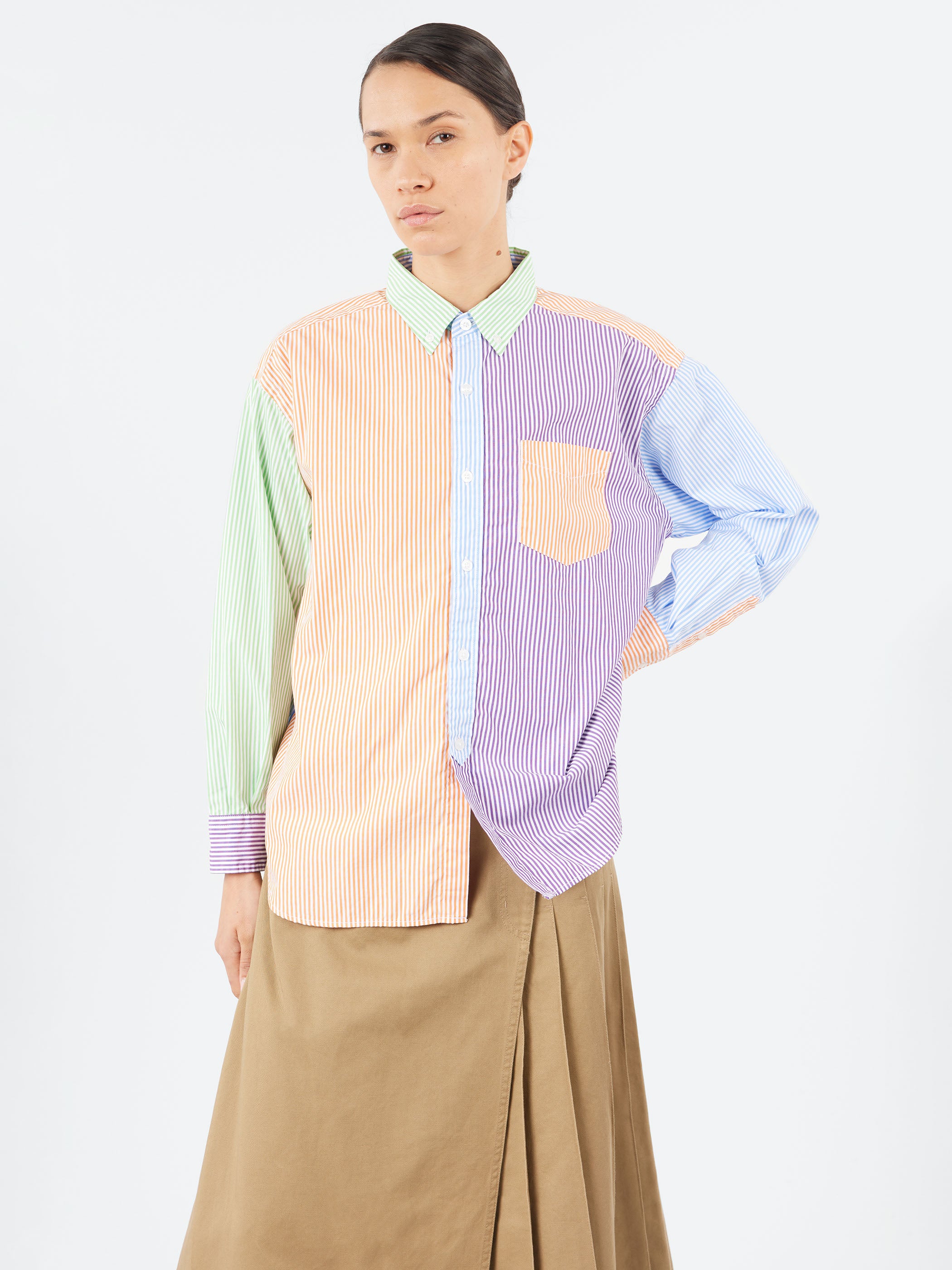 Crazy Stripe Long Sleeve Button Down Shirt
