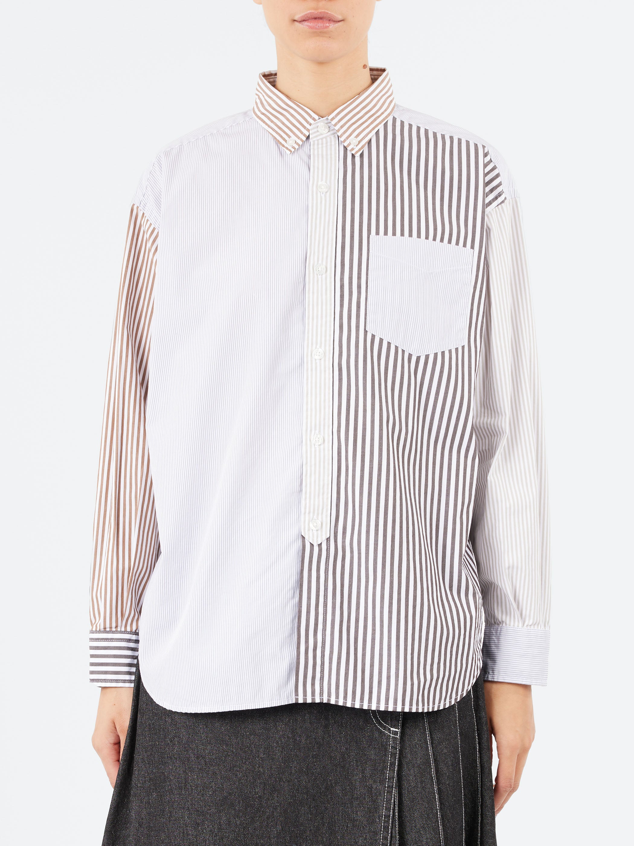 Crazy Stripe Long Sleeve Button Down Shirt
