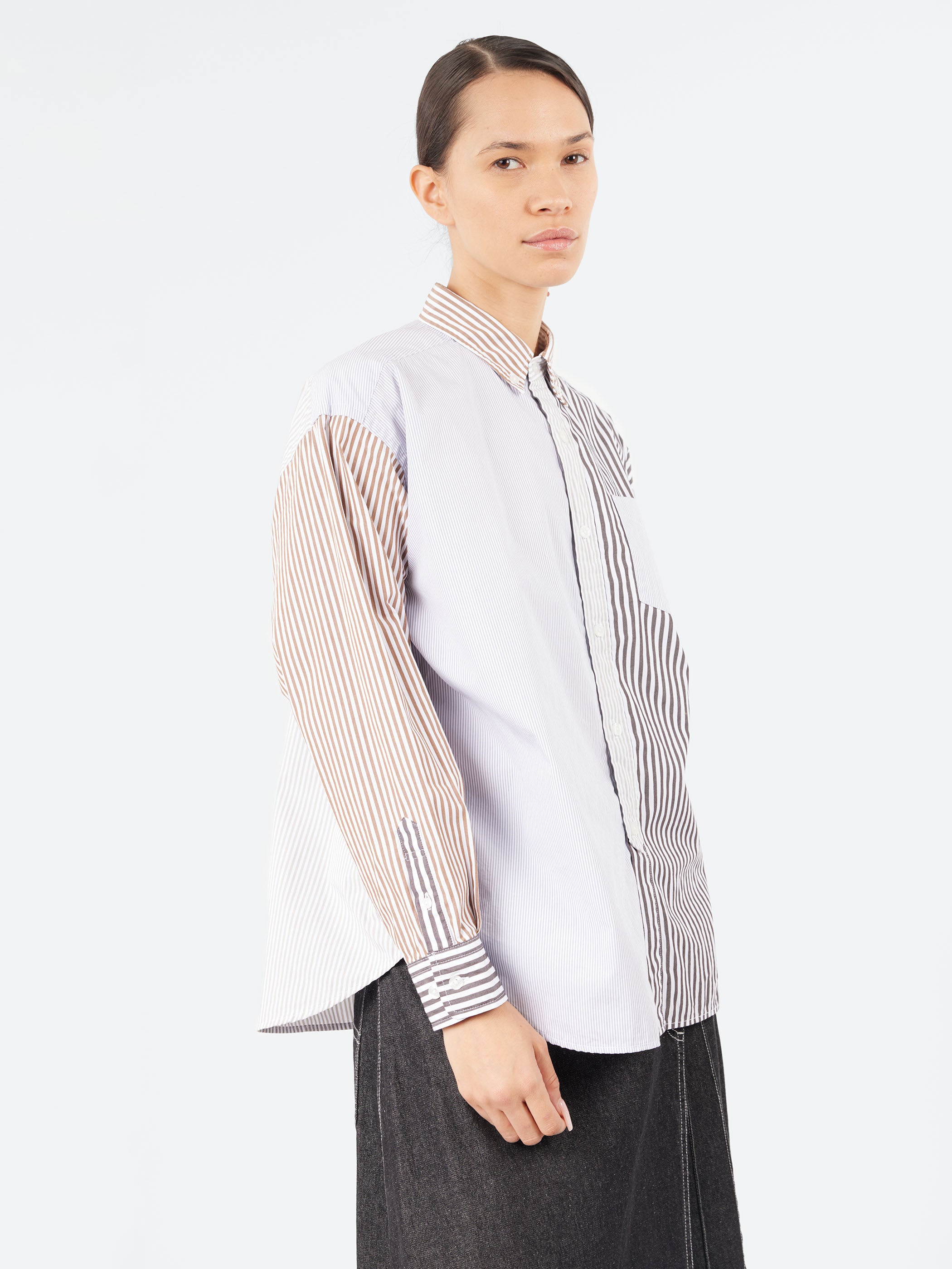 Crazy Stripe Long Sleeve Button Down Shirt