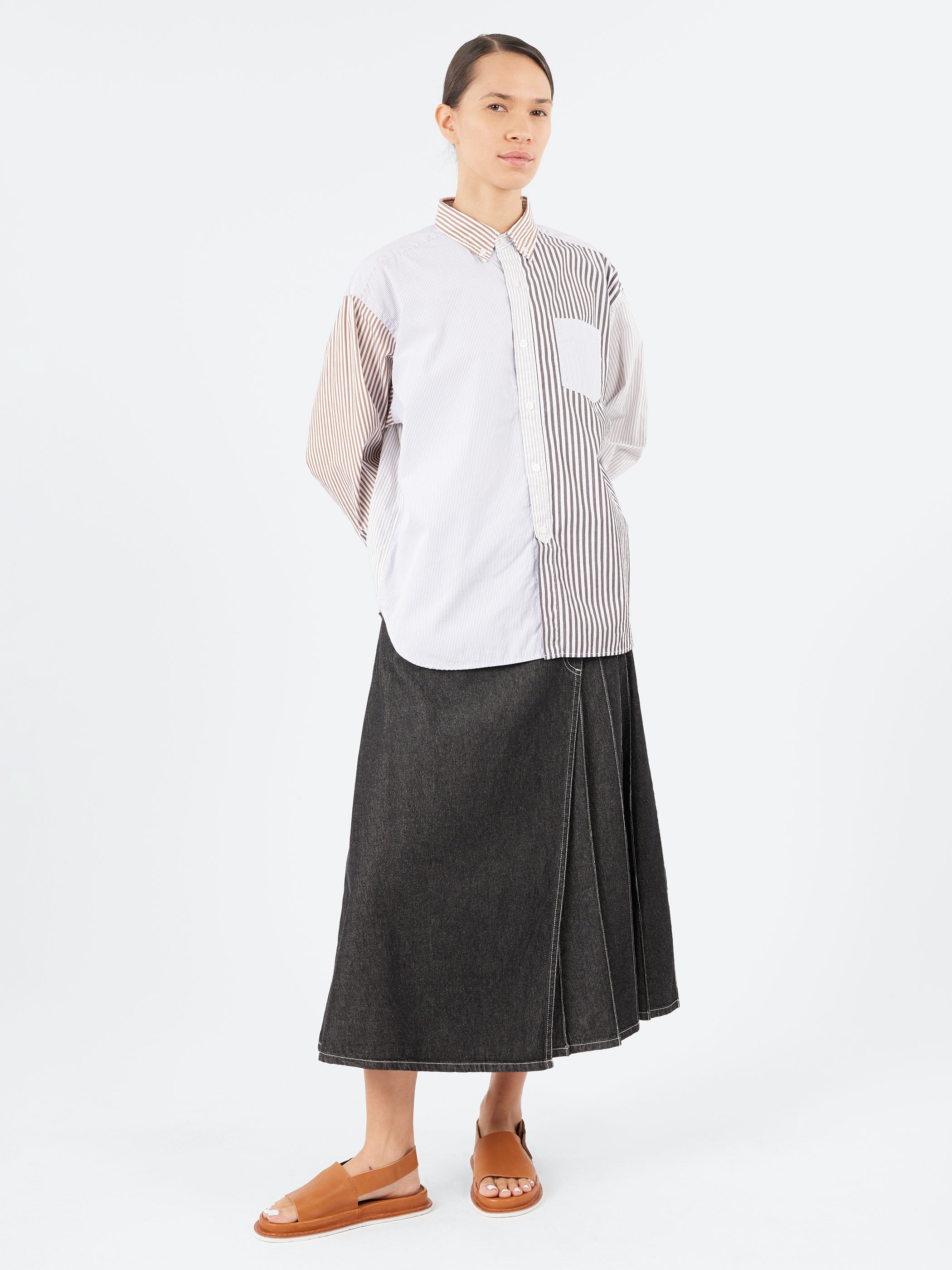 Crazy Stripe Long Sleeve Button Down Shirt