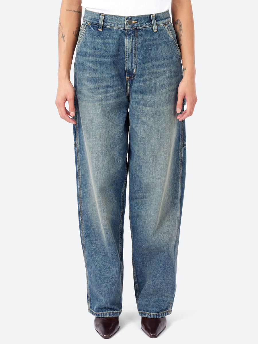 Carhartt WIP - W Brandon Single Knee Pant in Blue Worn Used