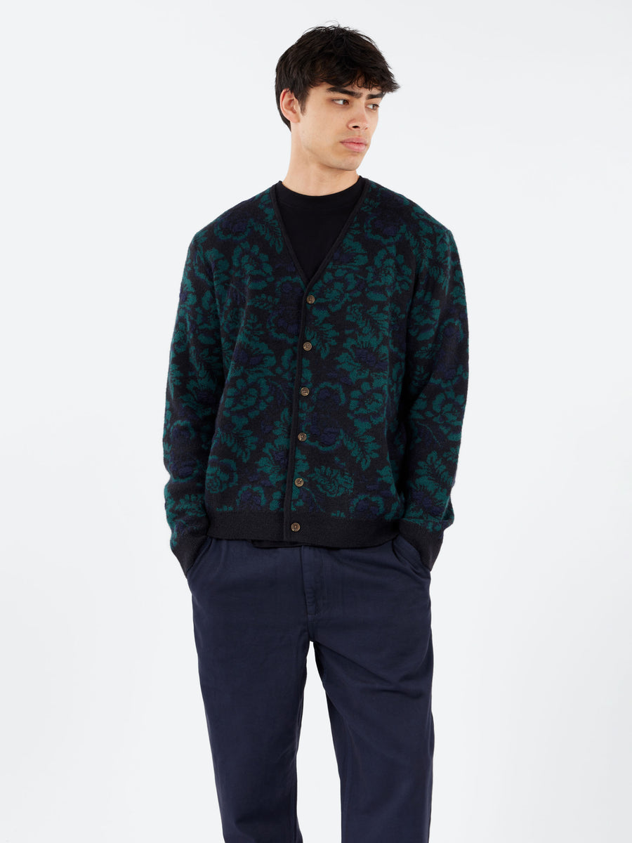 Wax London - Alban Cardigan in Black and Green – gravitypope