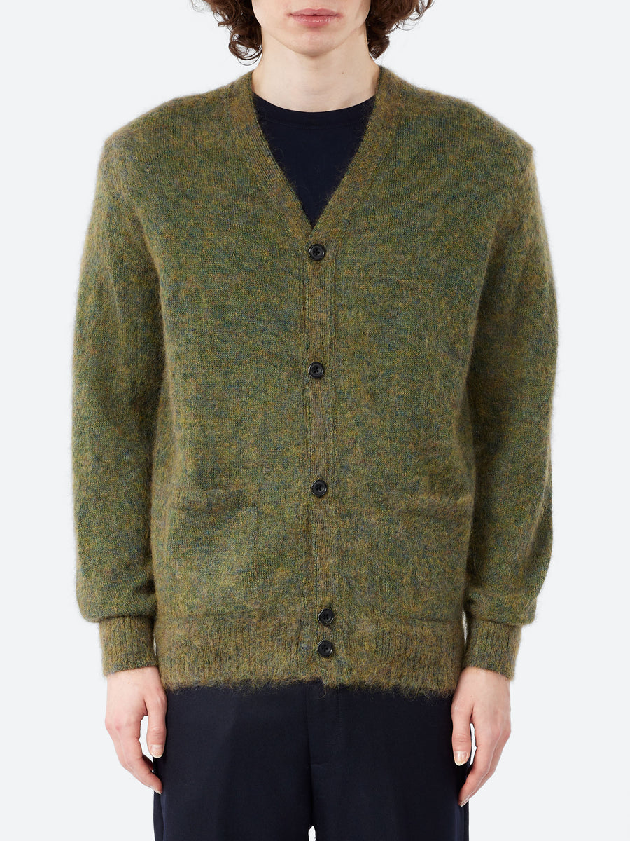 BEAMS PLUS - Stretch Mohair Cardigan in Green – gravitypope