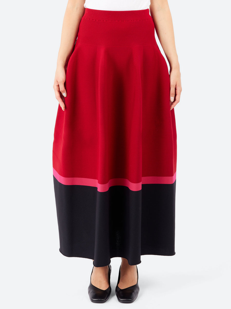 【CFCL】POTTERY LAYERED SKIRT MAROON RED 11F8L30_e68fb6f1-a0d8-4c32-