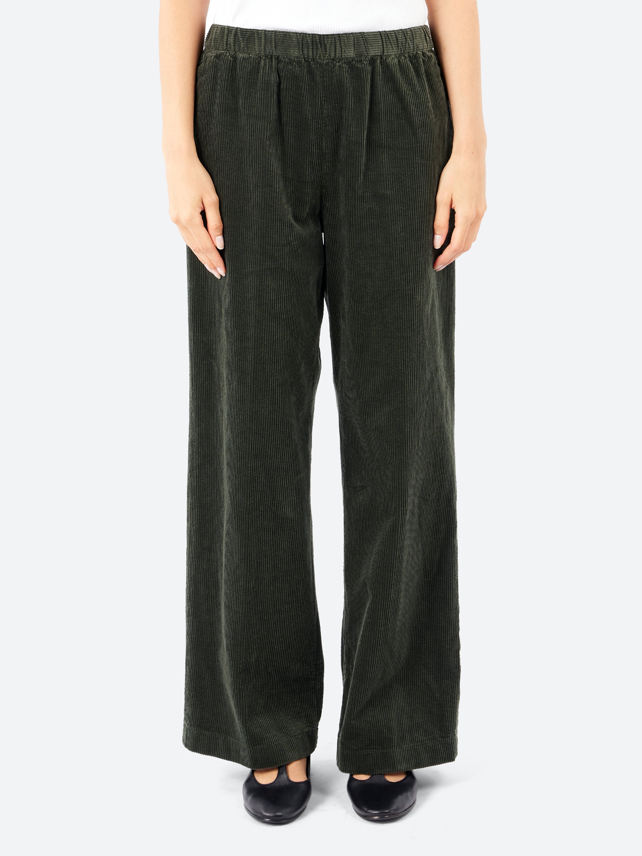 Ribbed Velvet Wide Trousers