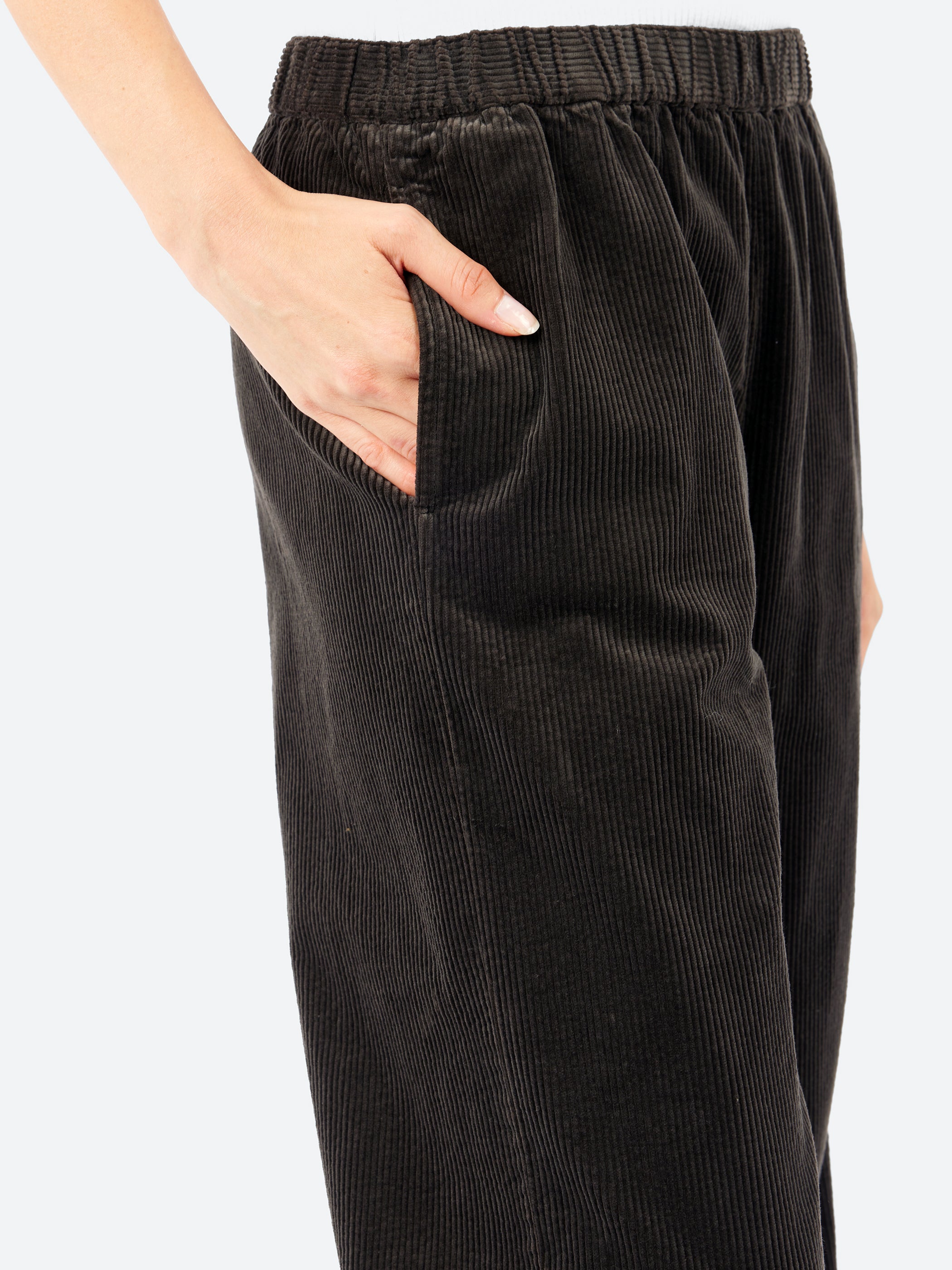 Ribbed Velvet Wide Trousers