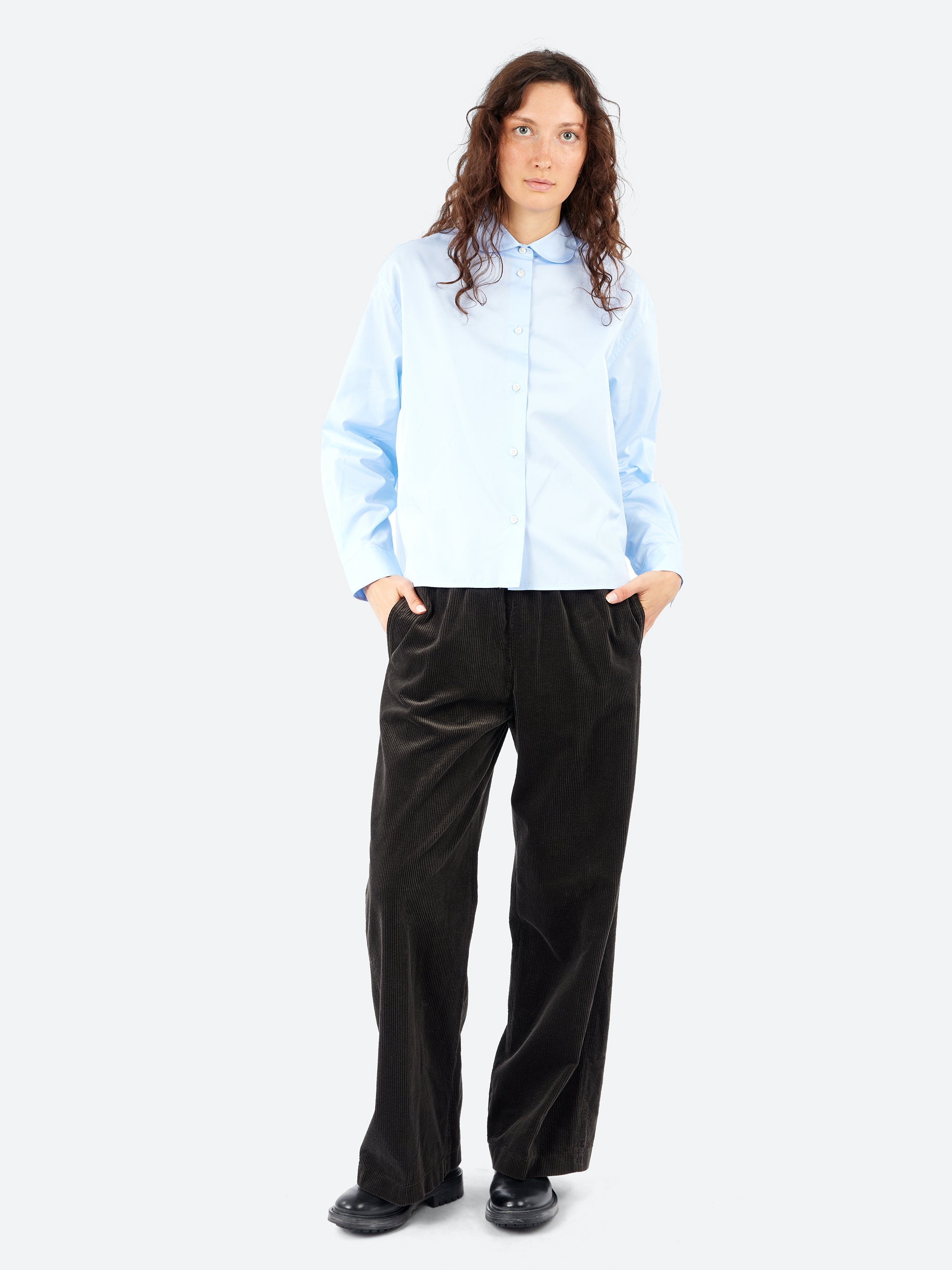 Ribbed Velvet Wide Trousers