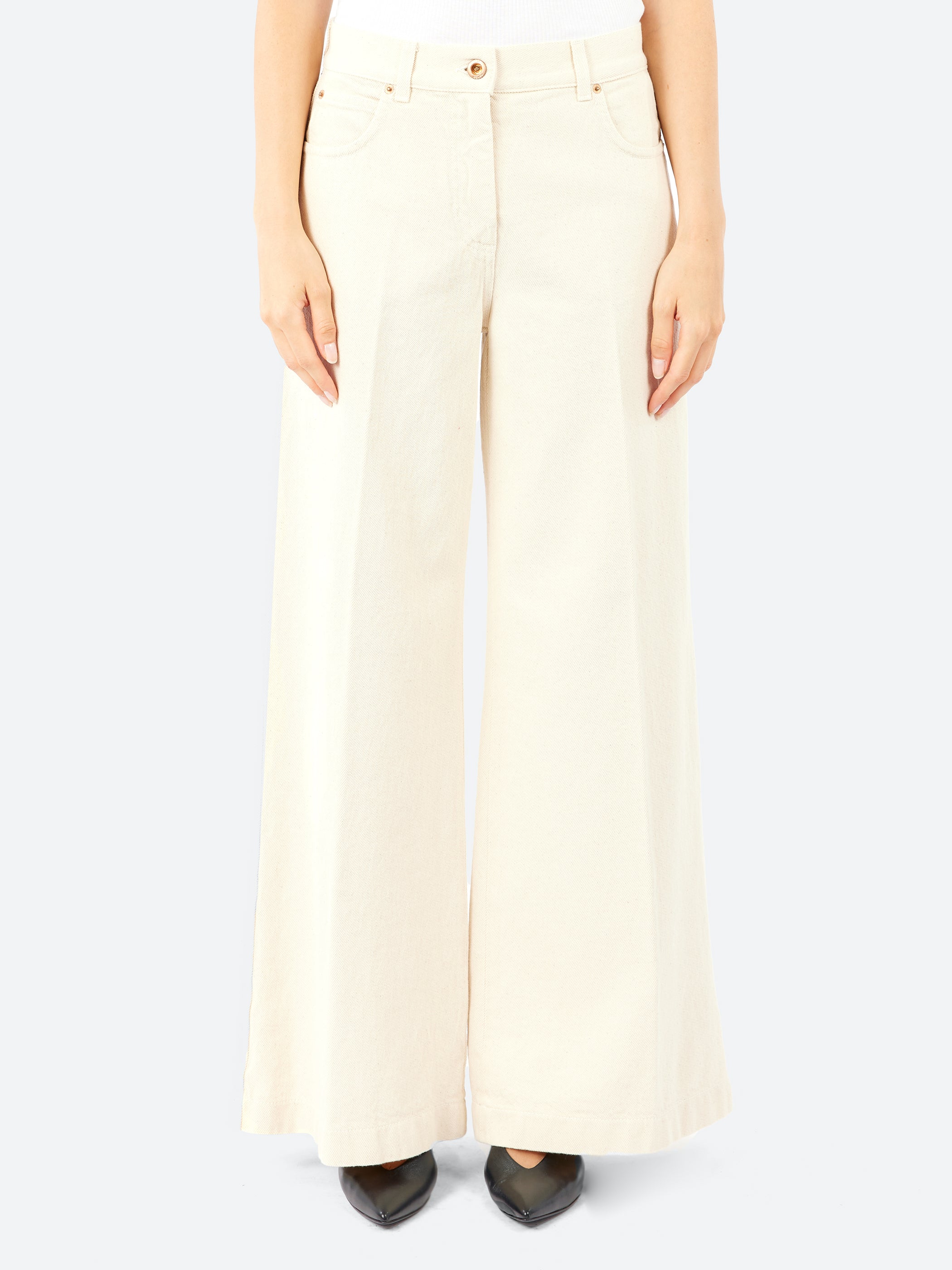 Wide Leg Denim Trouser