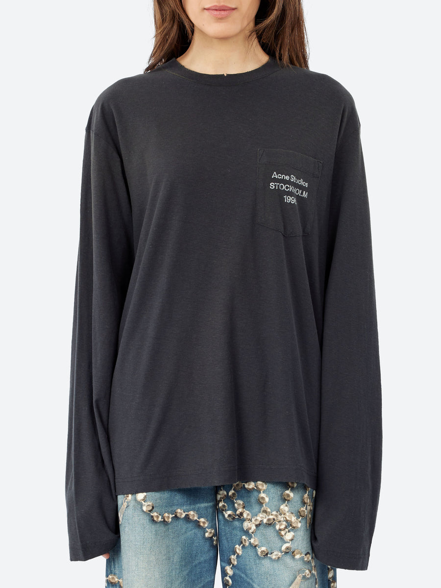 Acne Studios - Edden U Small 1996 Logo T-Shirt in Faded Black