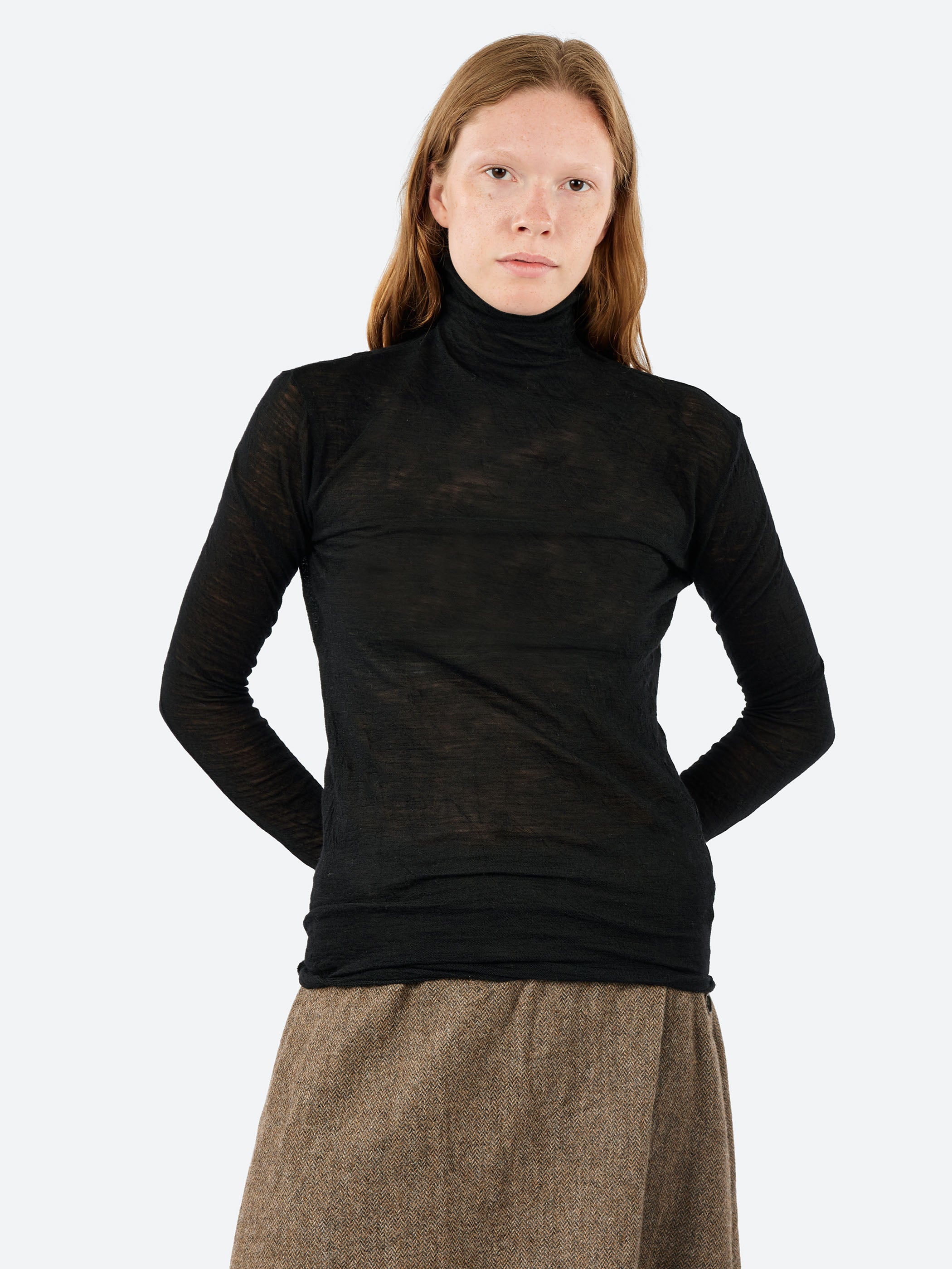 Crinkle Turtleneck