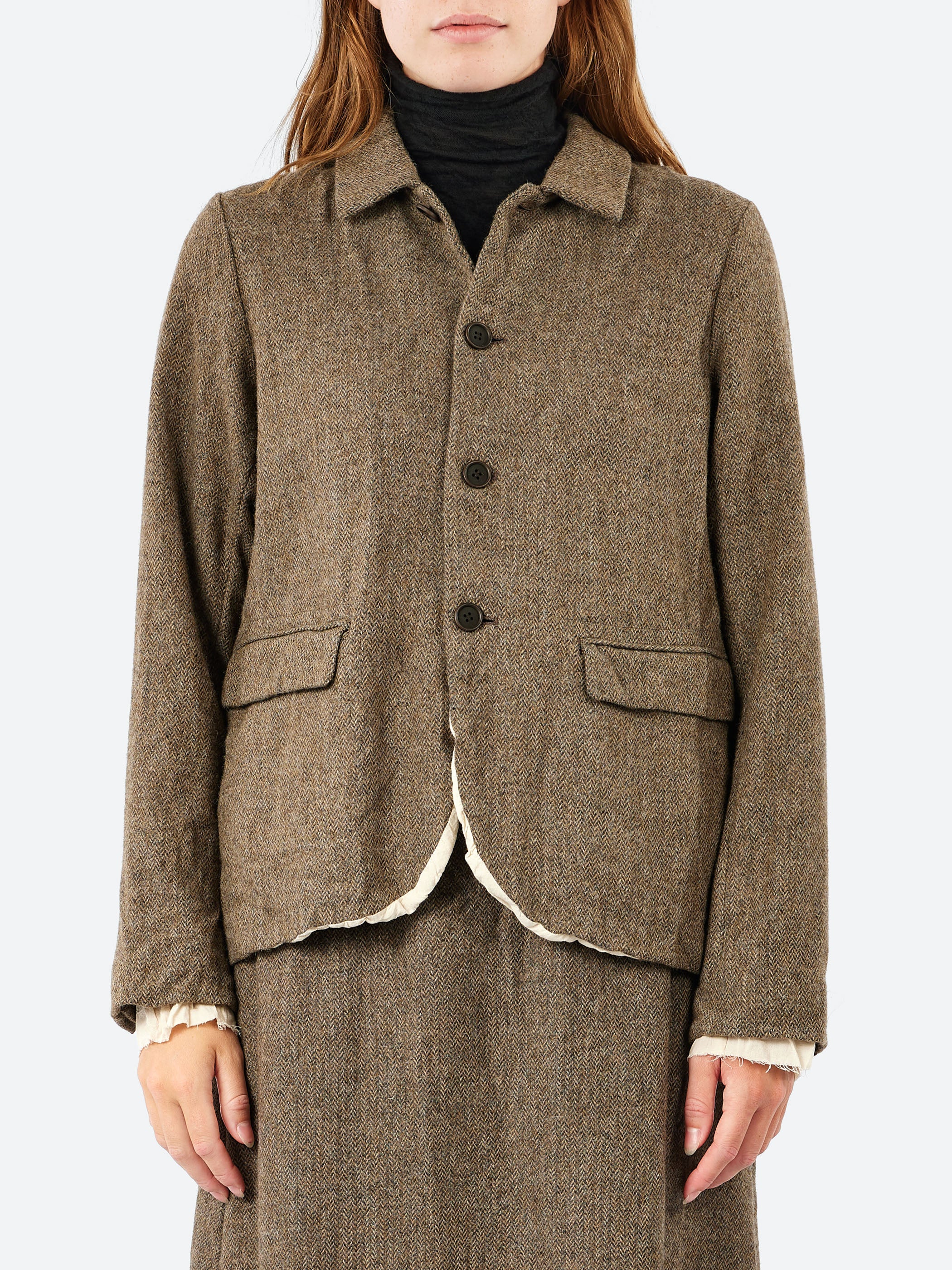 ECO WOOL Herringbone Shirt Jacket