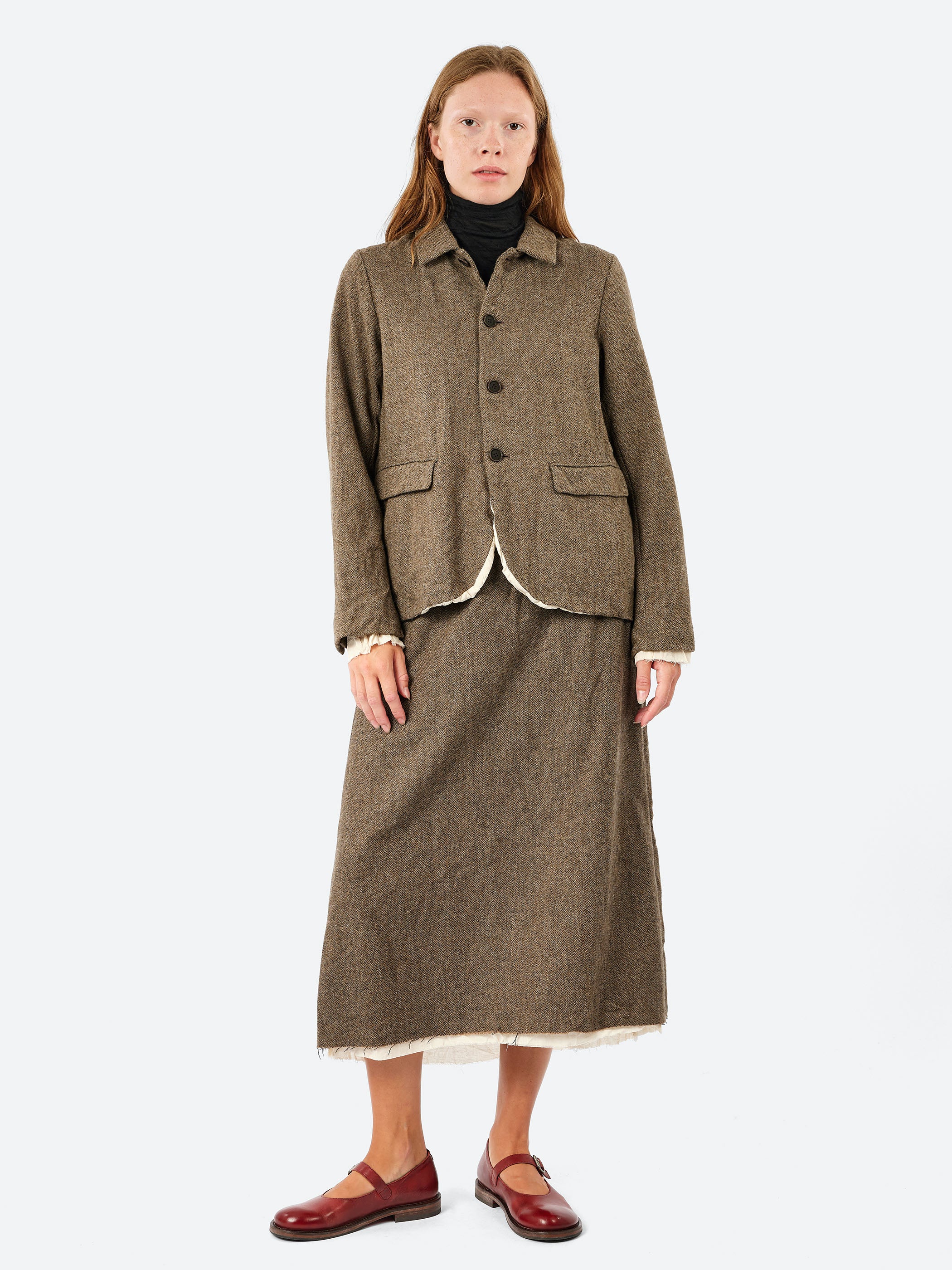 ECO WOOL Herringbone Shirt Jacket