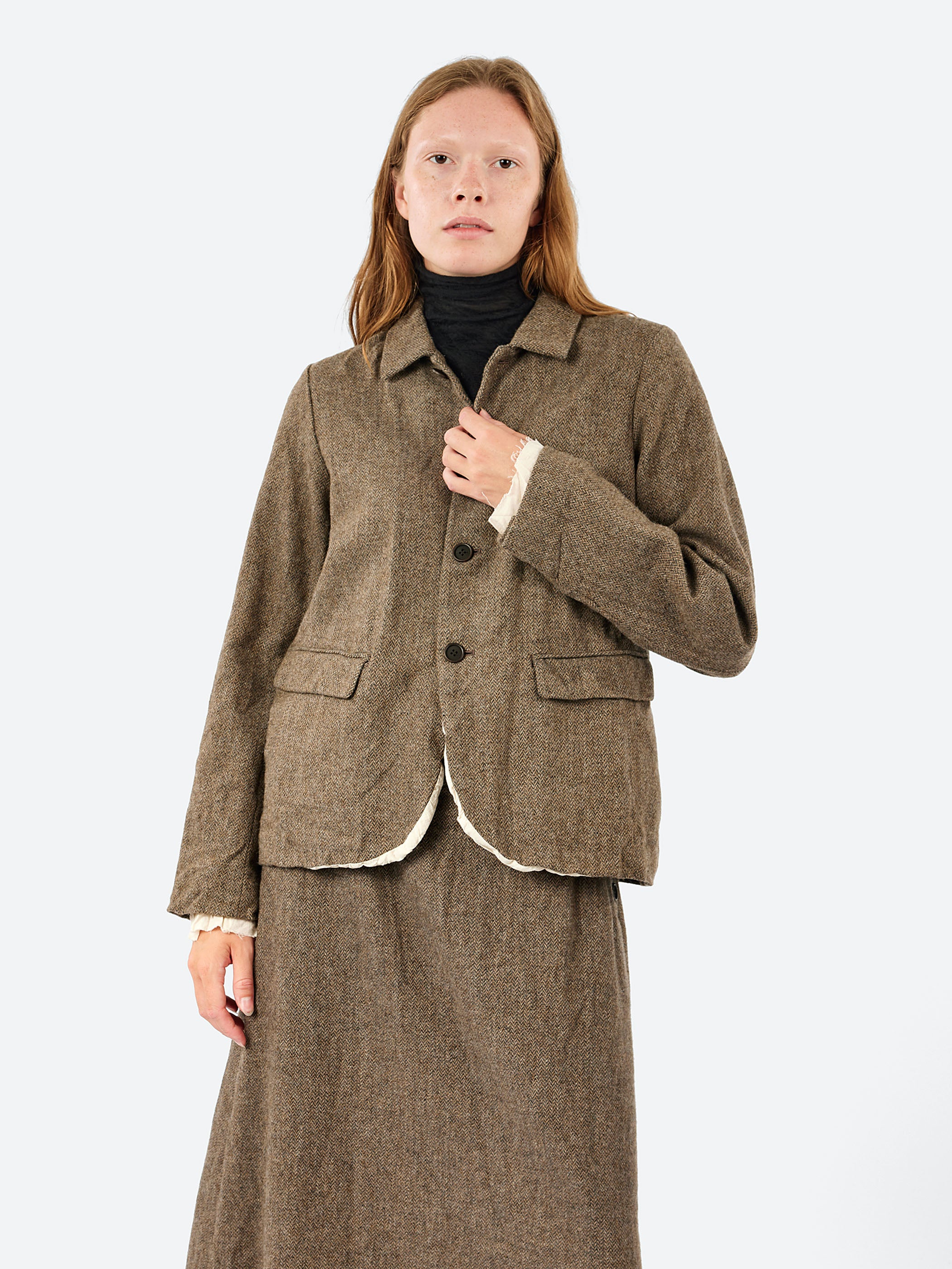 ECO WOOL Herringbone Shirt Jacket