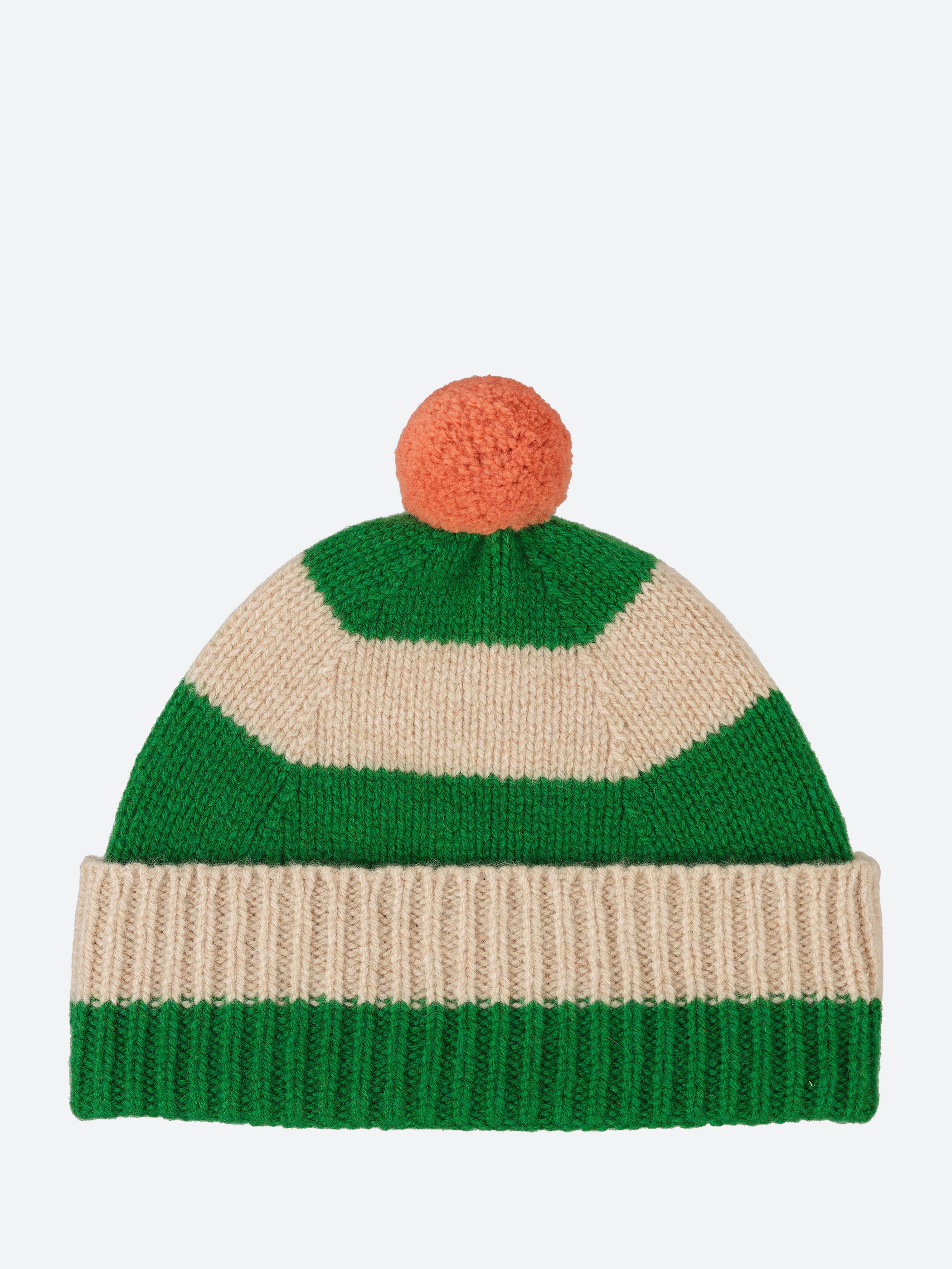 Stripe Pompom Hat