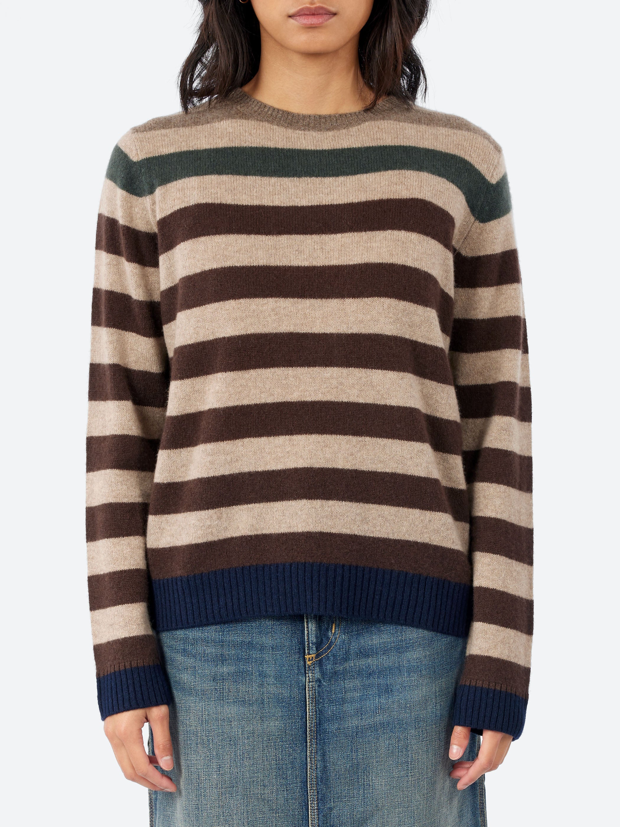 Cashmere Gradient Stripe Crew