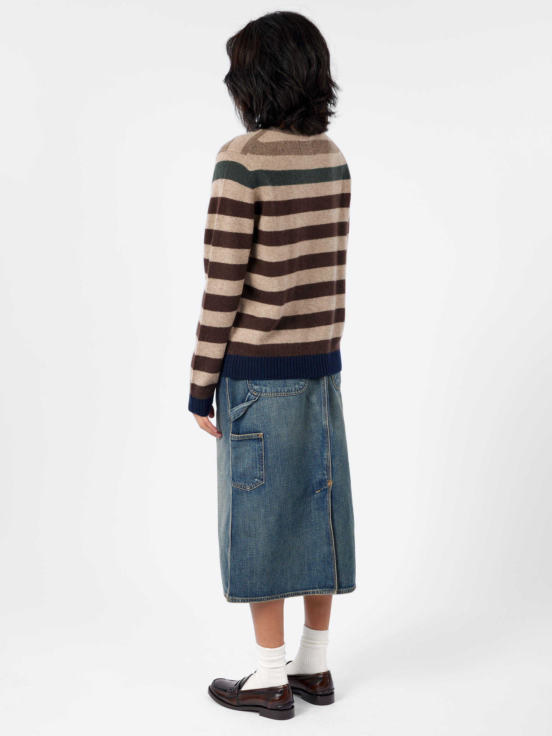 Cashmere Gradient Stripe Crew