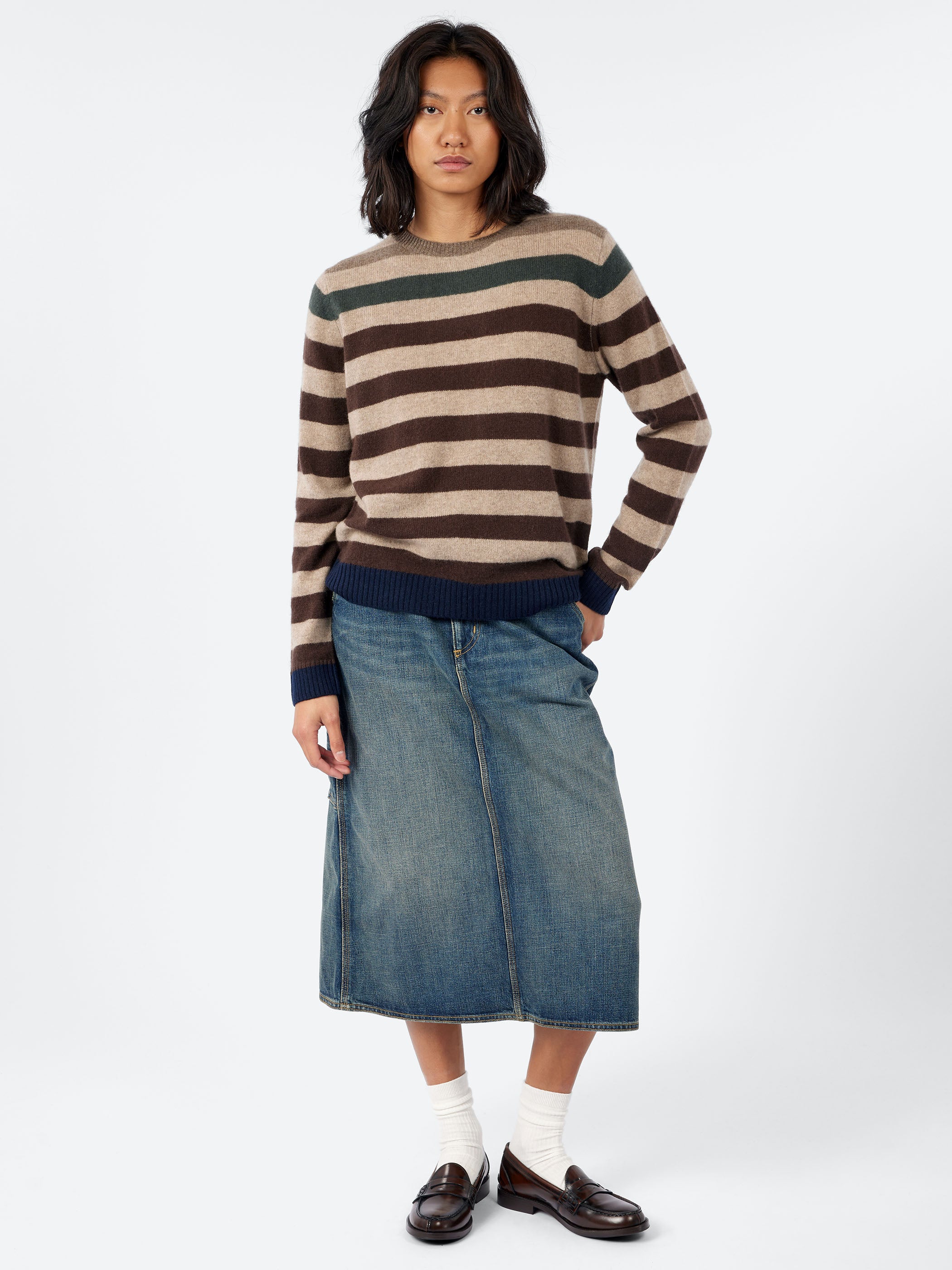 Cashmere Gradient Stripe Crew
