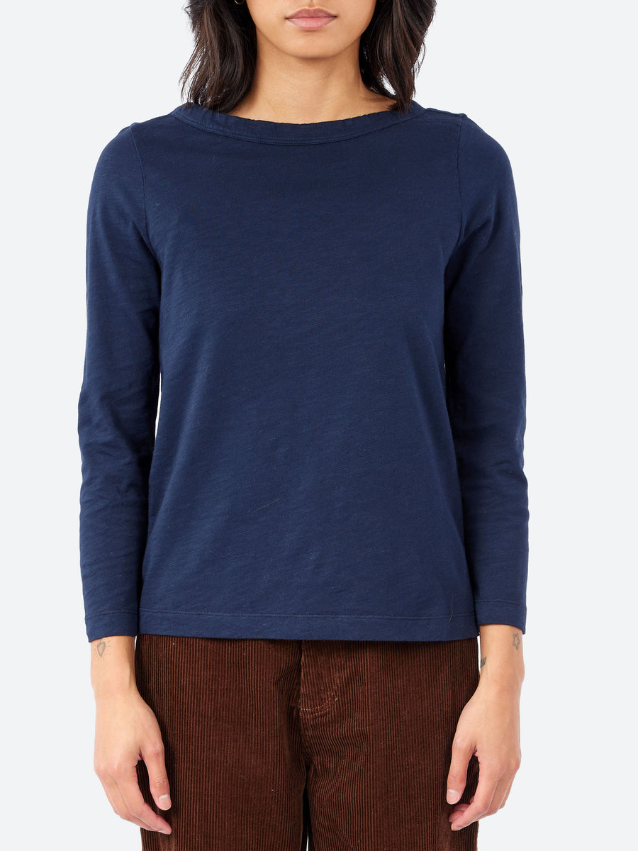 TOAST - Lia Garment Dyed Boat Neck Tee in Dark Navy – gravitypope