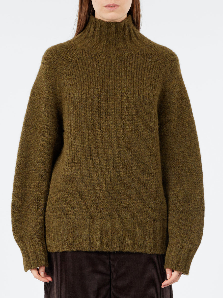 TOAST - Lofty Alpaca High Neck Sweater in Olive – gravitypope