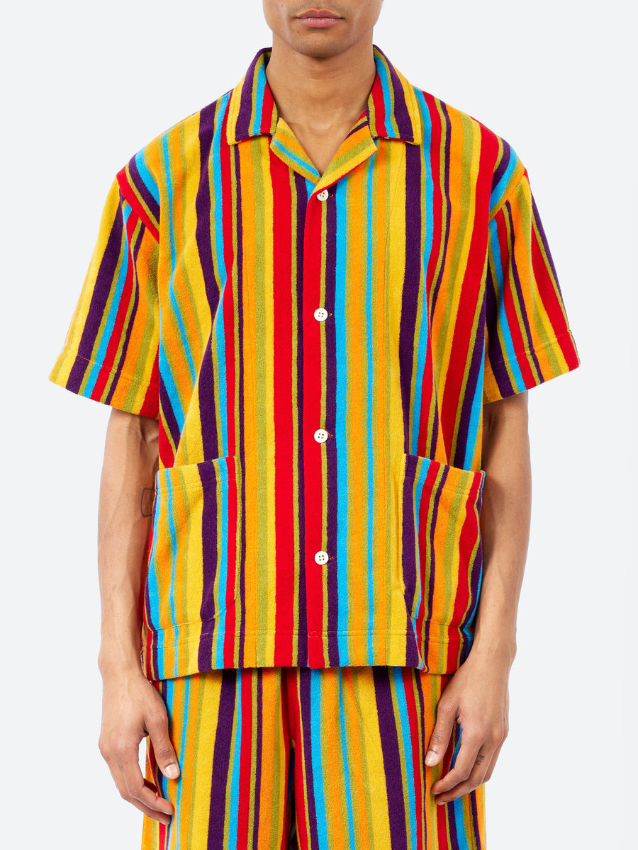 BEAMS PLUS - Pile Full Button Polo in Multi – gravitypope