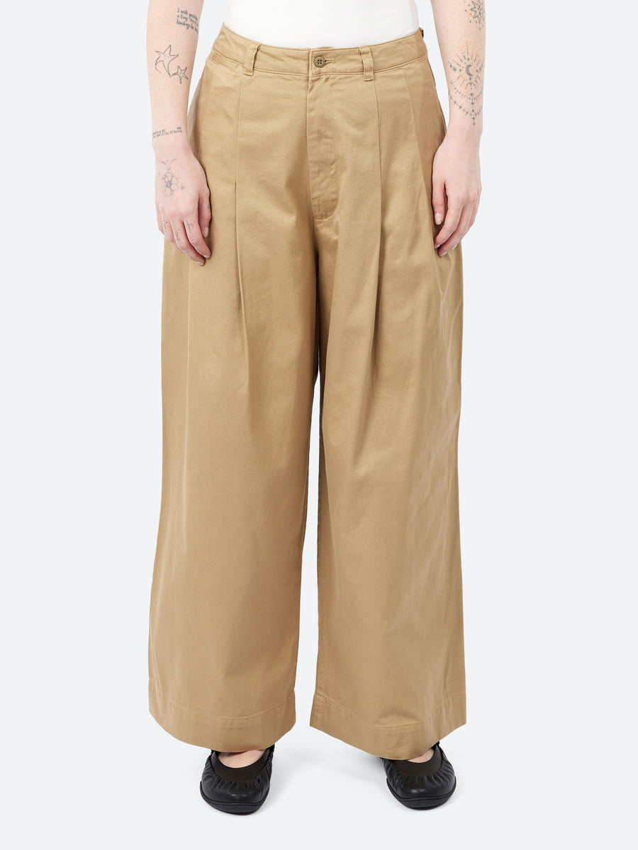 BEAMS BOY - Wide Leg Pleated Chino Pants in Beige – gravitypope