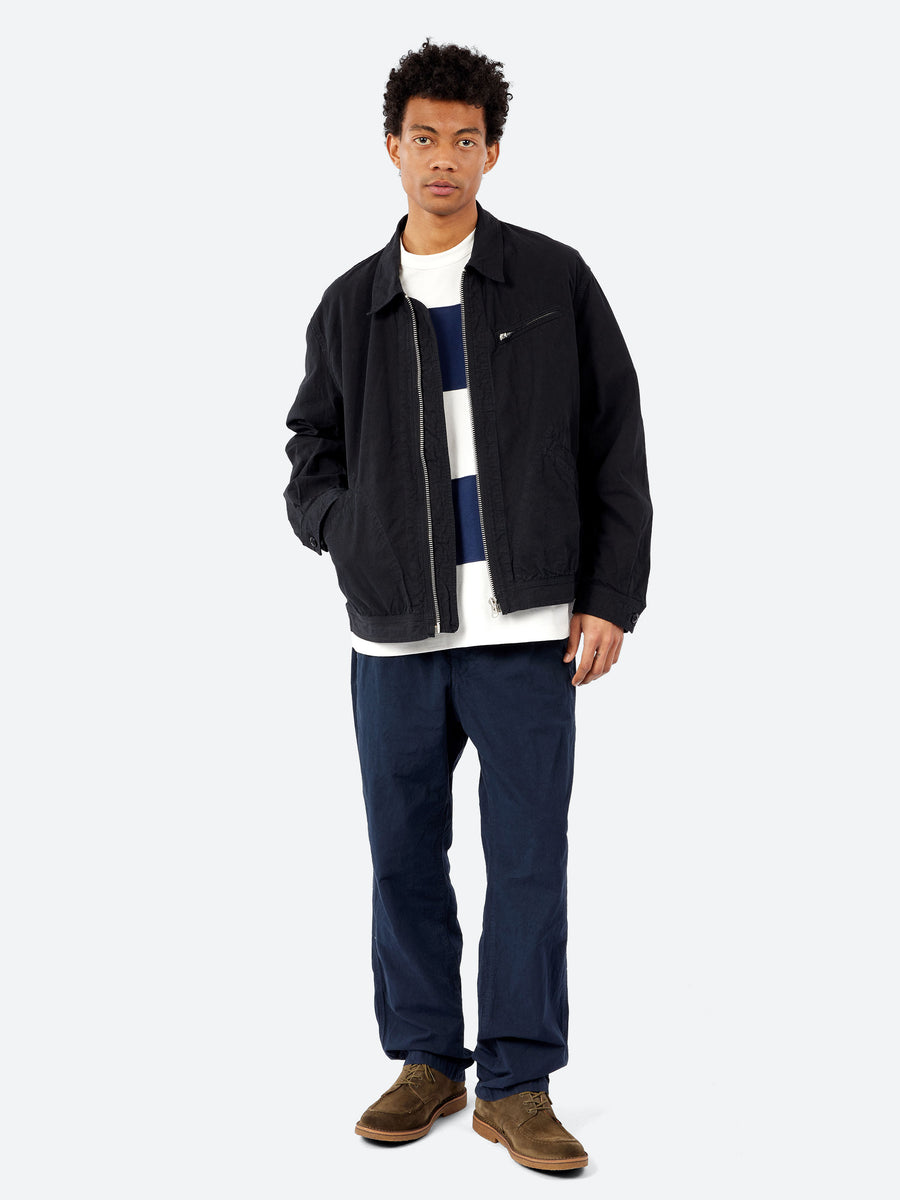 Sage de Cret - Cotton Hemp Weather Short Zip-Up Jacket in Black