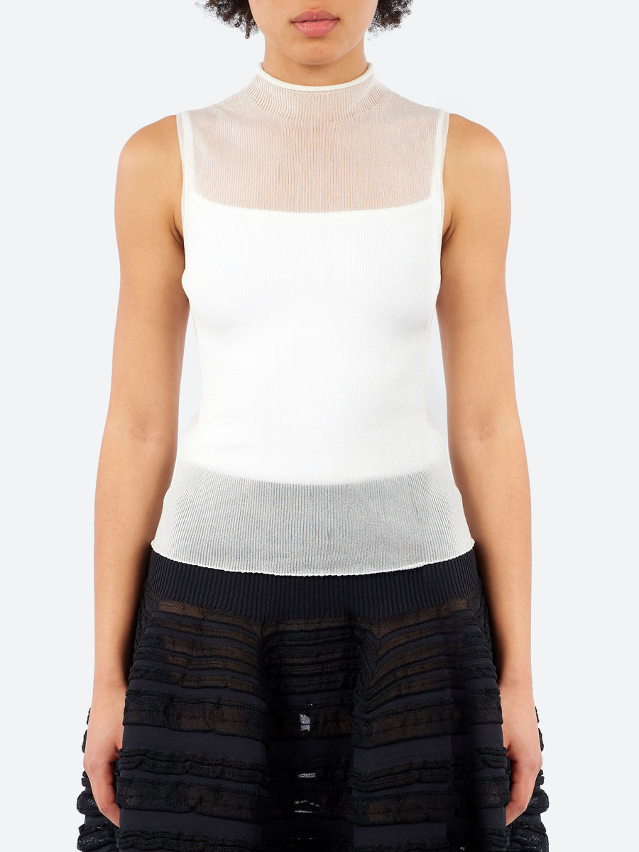 CFCL - Portrait Lucent Sleeveless Top in White – gravitypope
